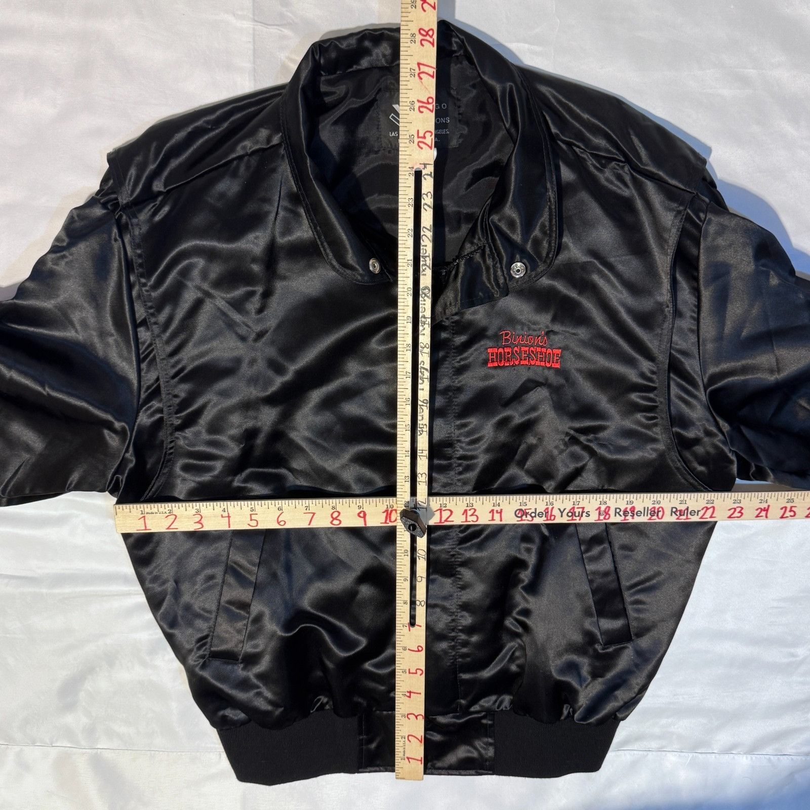 Other Vintage Binion’s Horseshoe Casino Black Satin Bomber Jacket Size US L / EU 52-54 / 3 - 5 Thumbnail