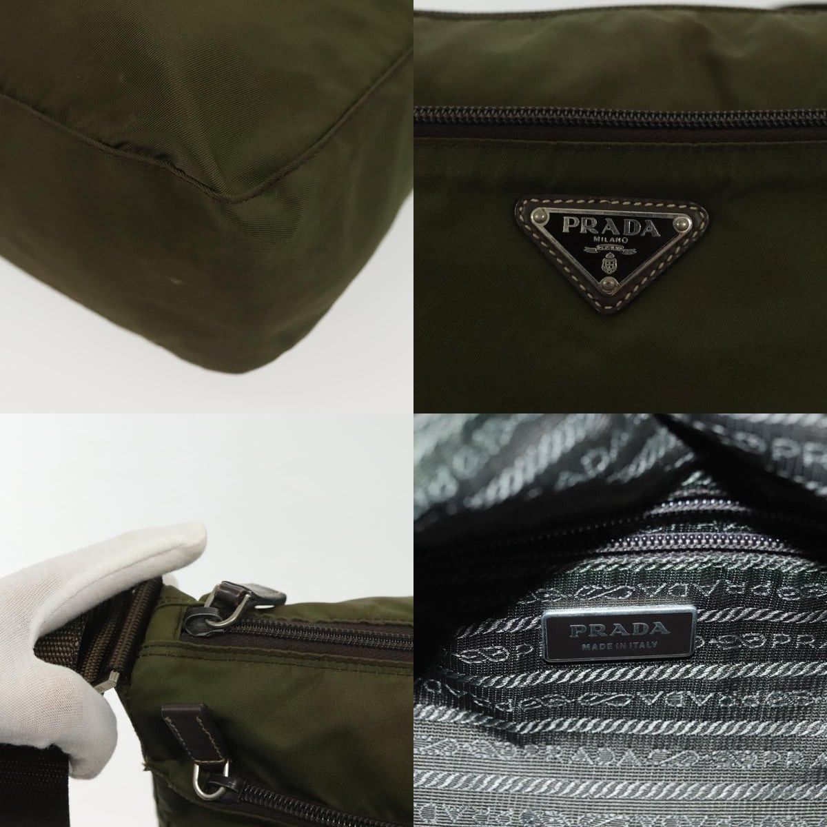 Prada PRADA Shoulder Bag Nylon Khaki Silver Size ONE SIZE - 11 Thumbnail