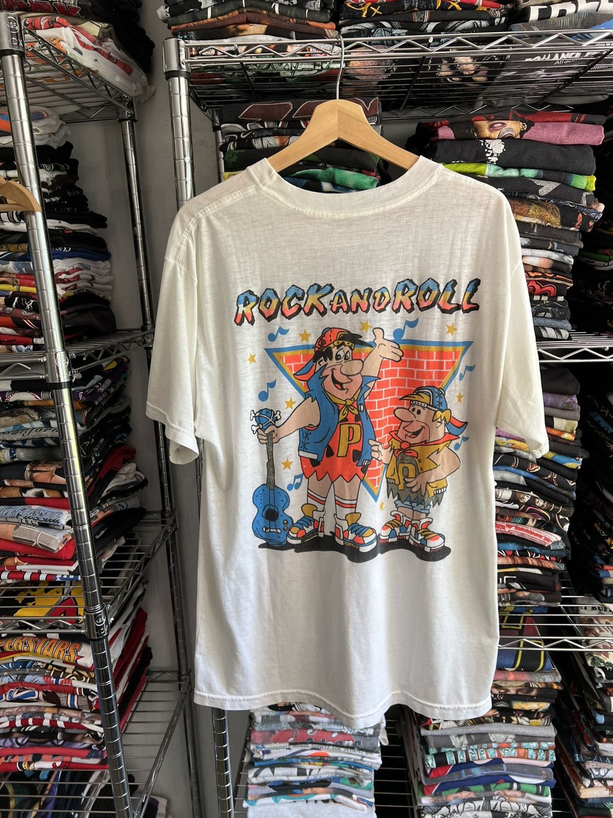 Cartoon Network 90s The Flintstones Rock n Roll Bootleg Hanna Barbera Tee Size US L / EU 52-54 / 3 - 1 Thumbnail