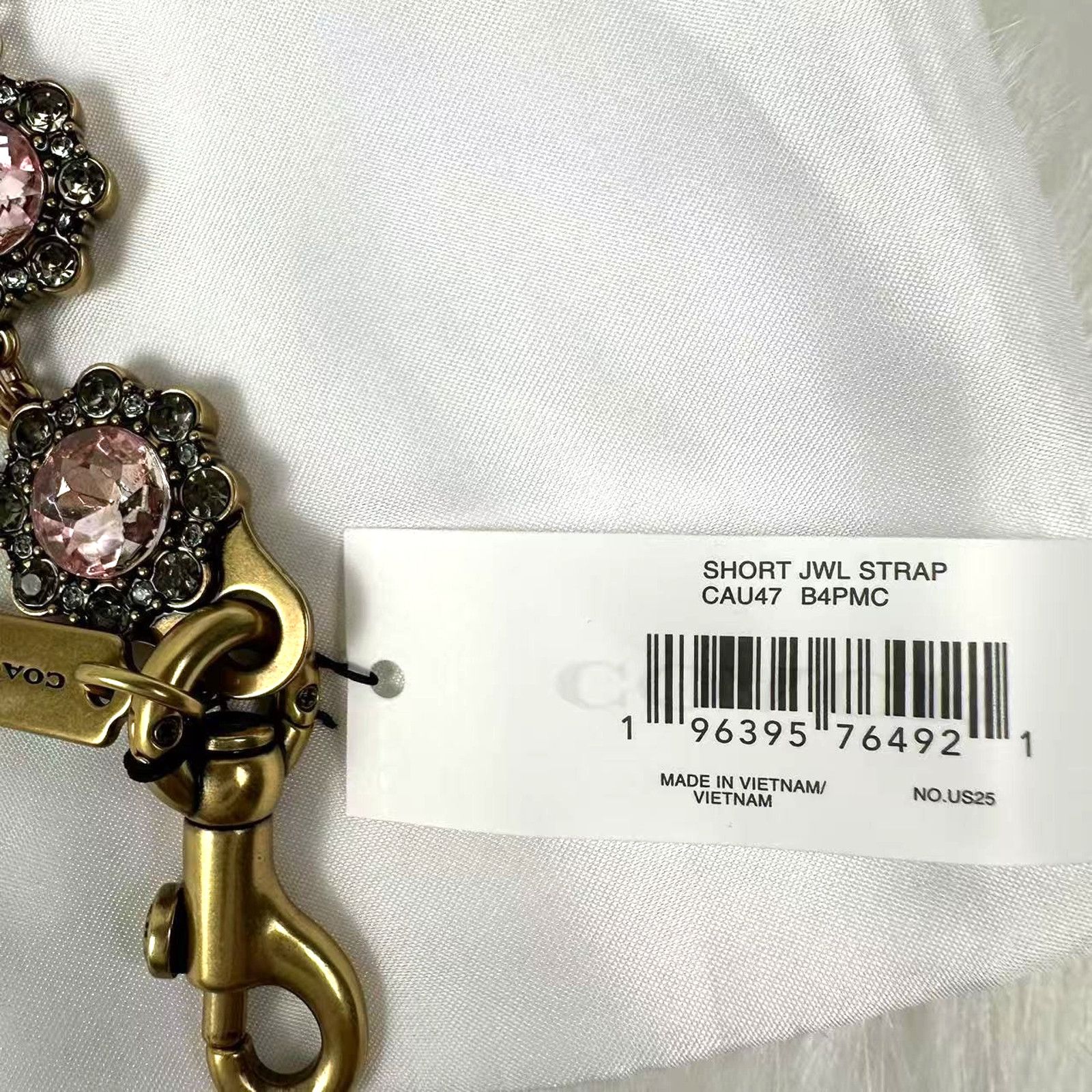 Coach Coach Short Jewelry Chain Strap In Brass/Pink Multi CAU47 Size ONE SIZE - 6 Thumbnail