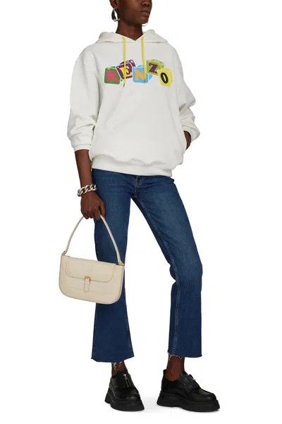 Kenzo o1y1025 Logo Hoodie in White Size L / US 10 / IT 46 - 5 Thumbnail