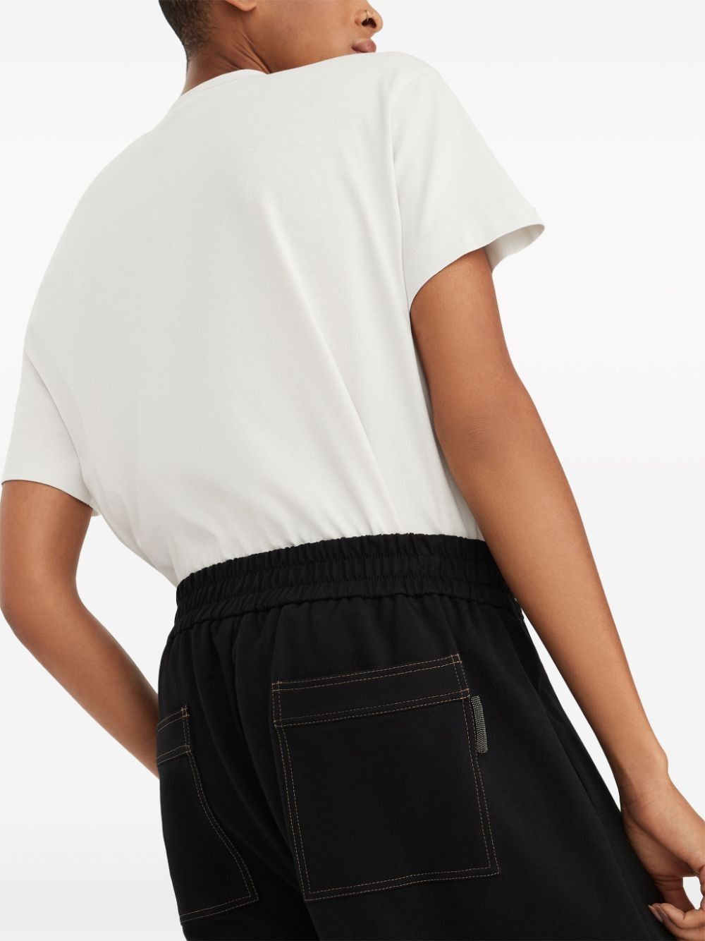 Brunello Cucinelli o1la1rc1a0325 Lady Sport Pants in Black Size 26" / US 2 / IT 38 - 3 Thumbnail