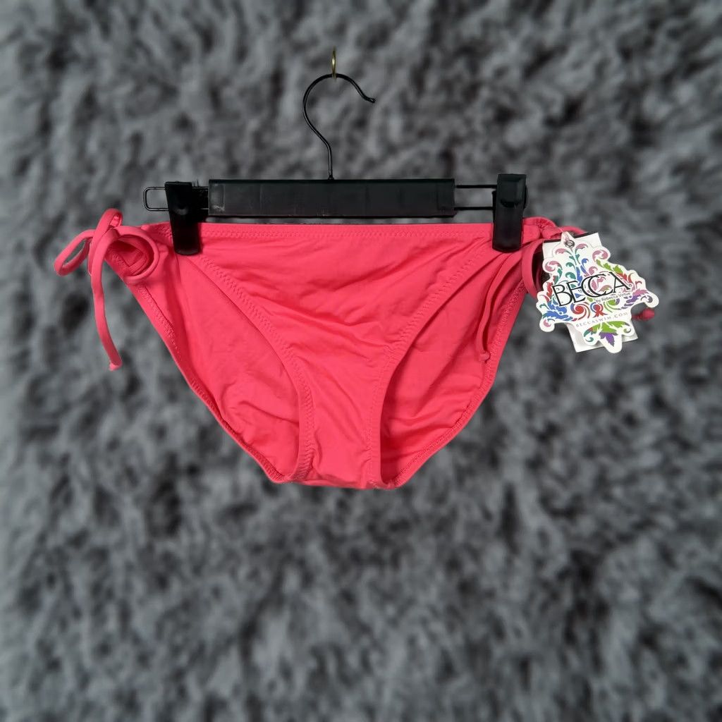 Vintage BECCA By Rebecca Virtue Bikini Bottom L Pink Solid Beach Poolside Size 36" / US 14 / IT 50 - 1 Thumbnail