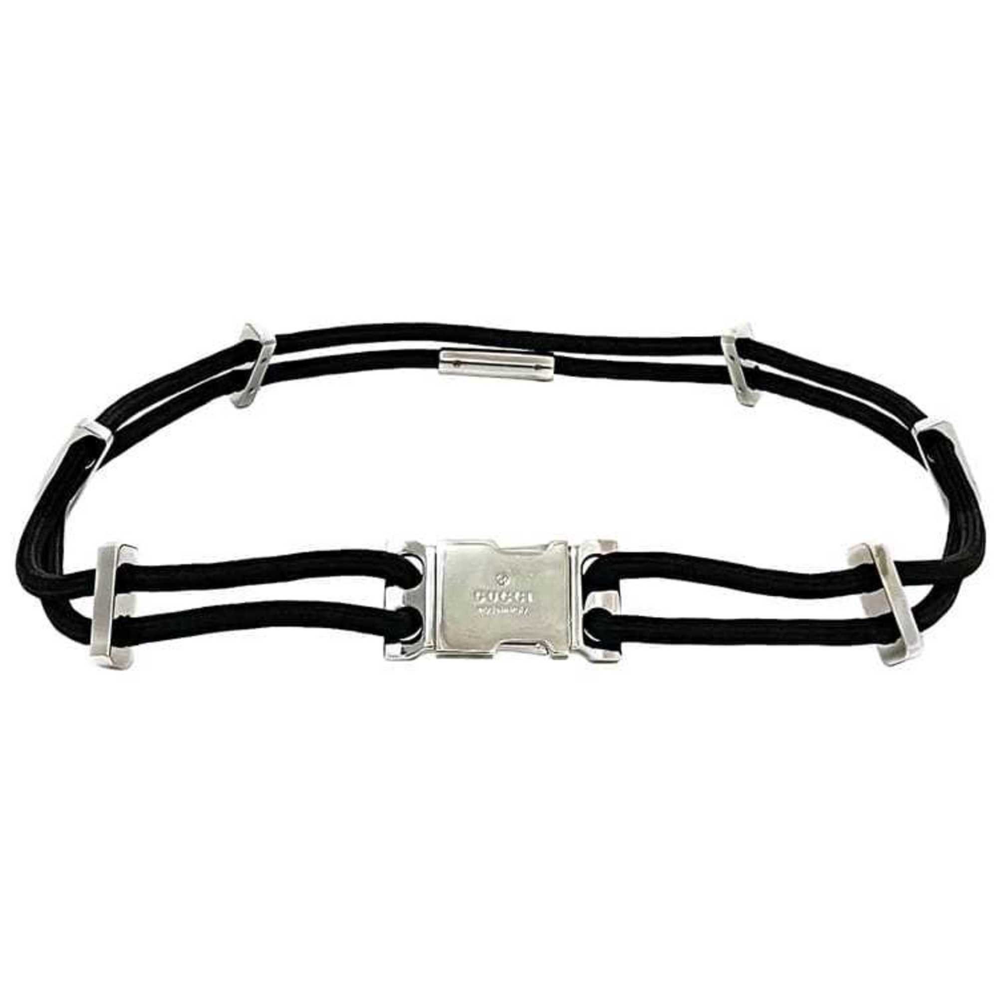 Gucci Gucci Wire Belt ec-23105 Black 83cm Polyester Metal GUCCI Waist Buckle Double Fashion Size ONE SIZE - 1 Thumbnail