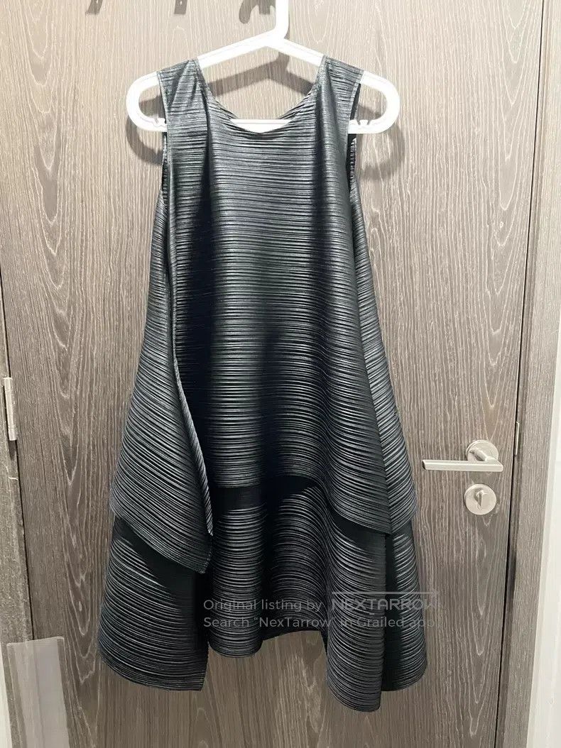 Issey Miyake Issey Miyake Black Double Horizontal Stripe Mini Dress Size L / US 10 / IT 46 - 5 Thumbnail