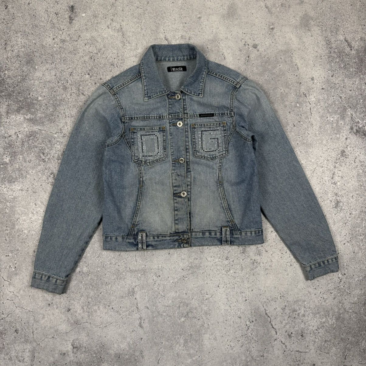 Dolce & Gabbana × Vintage Vintage Dolce & Gabbana Y2K Big Logo Washed Denim Jacket Size M / US 6-8 / IT 42-44 - 4 Thumbnail