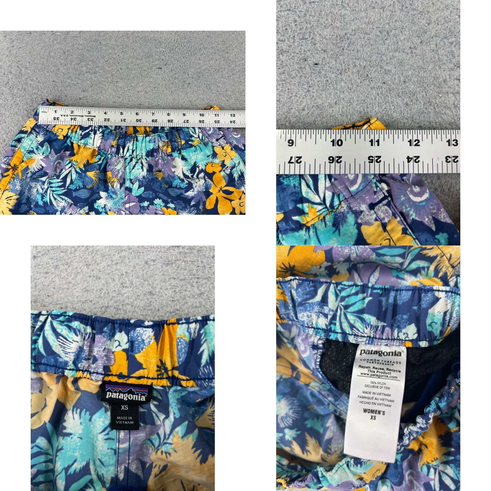 Patagonia Patagonia Shorts Women XS Blue Floral Barely Baggies 2.5" Nylon Logo Beach Hiking Walking 90s? Size 26" / US 2 / IT 38 - 8 Thumbnail