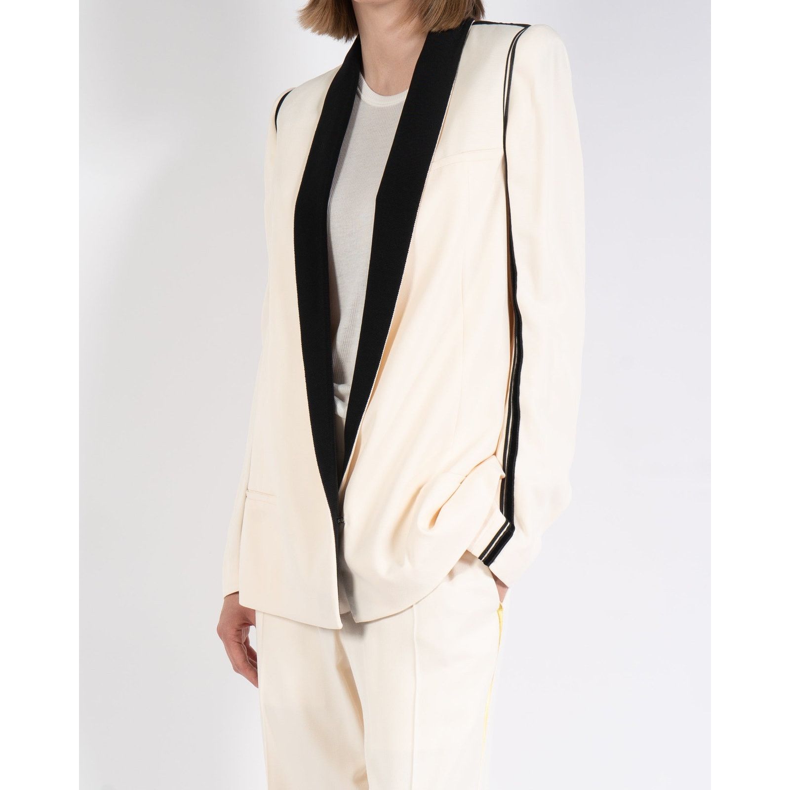 Haider Ackermann SS19 Beige Black Viscose Blazer Size S / US 4 / IT 40 - 5 Thumbnail