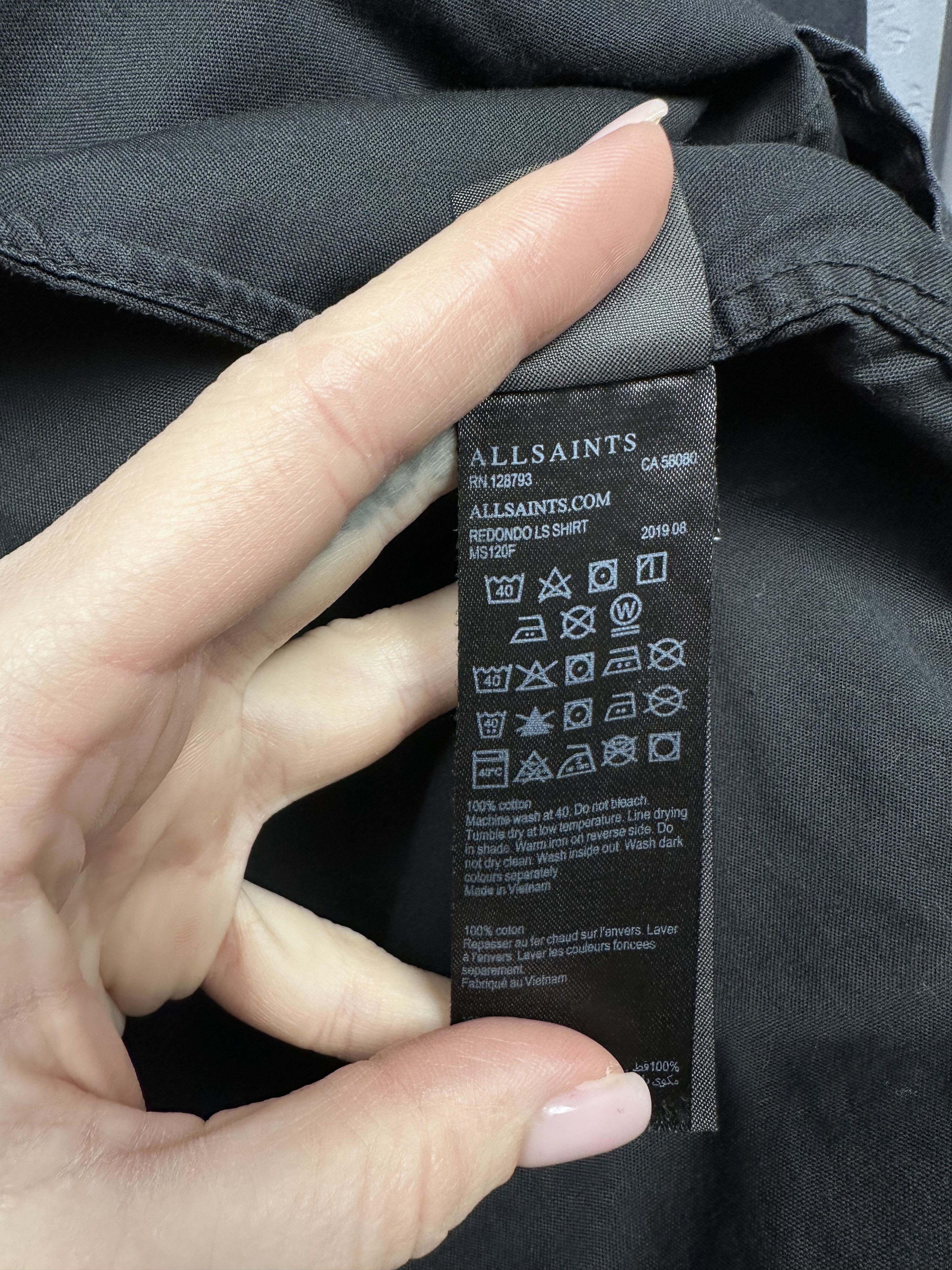 Allsaints Allsaints Mens Redondo Long Sleeve Shirt Size US M / EU 48-50 / 2 - 5 Thumbnail