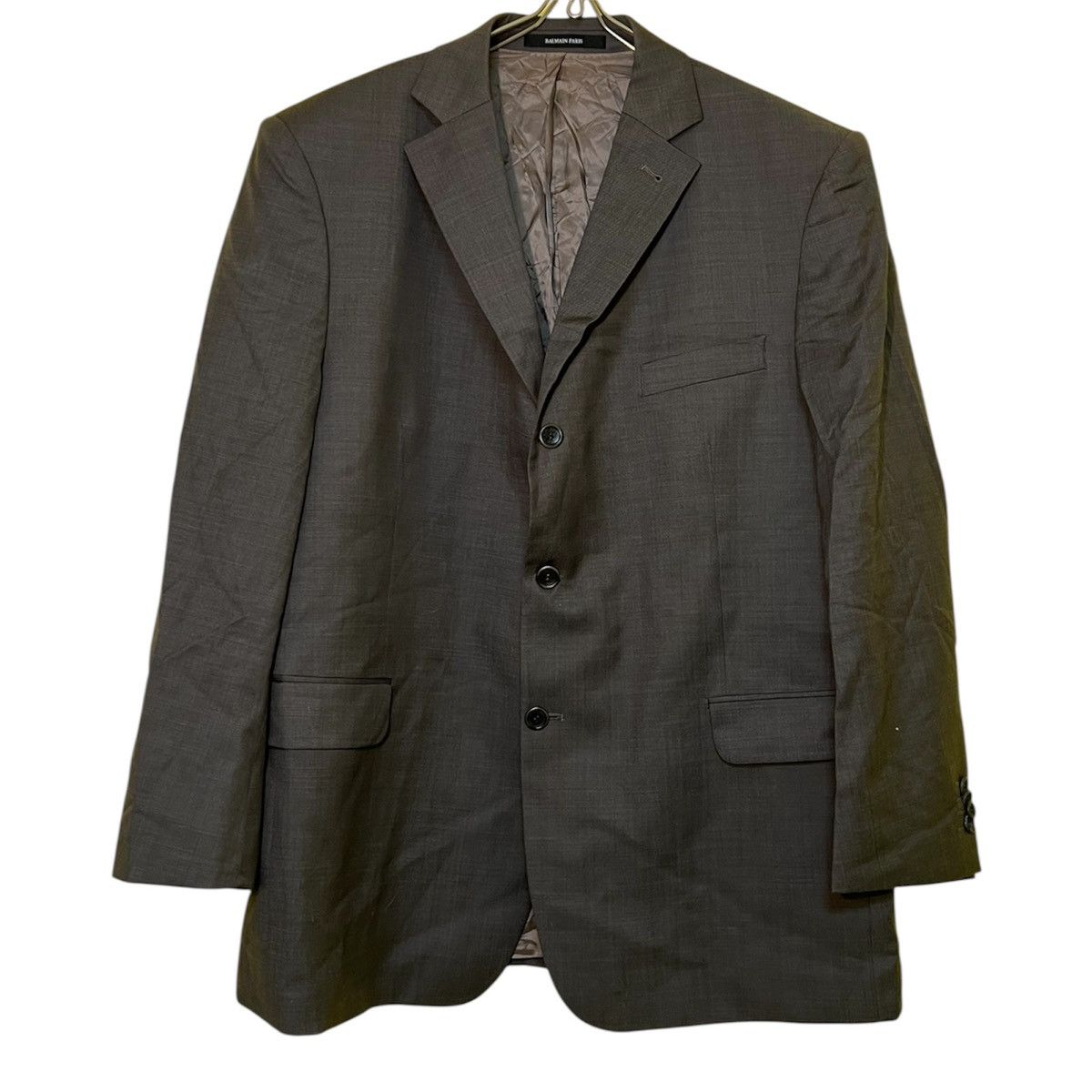 Balmain Balmain Paris Men’s Suit EU 56 W40 XXL Gray Wool Size 46S - 2 Thumbnail