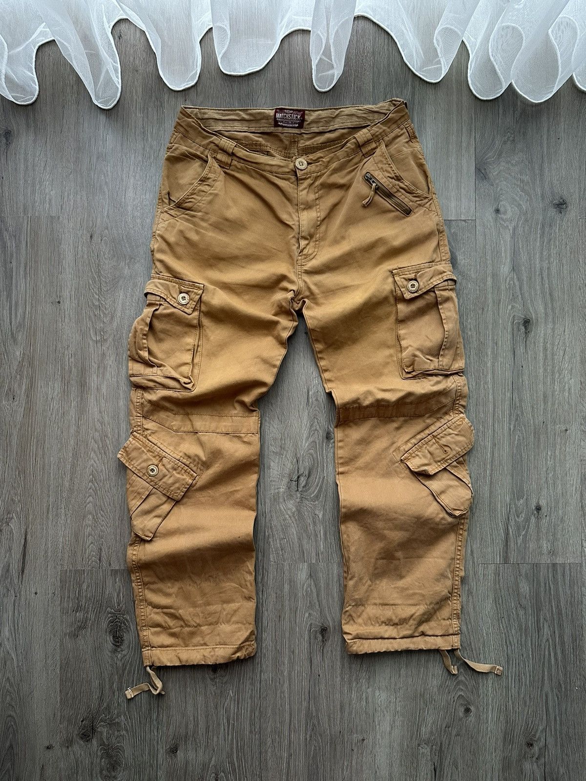 image of Vintage Multi-Pocket Cargo Brown Workwear Pants, Men's (Size 34)