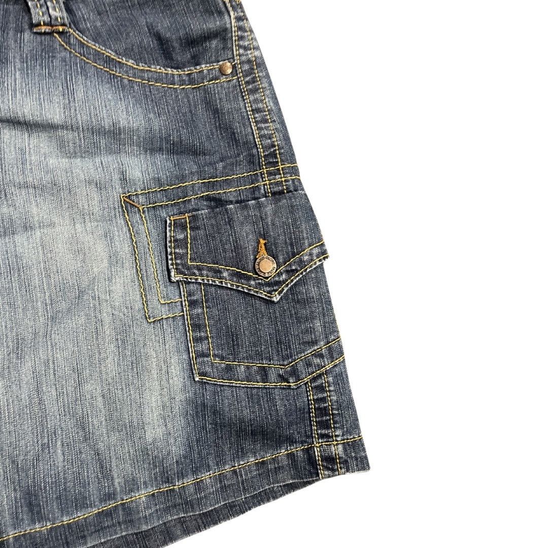 Faded Glory Cargo Pockets Denim Jean Skirt 18 Western Cowgirl Rodeo VTG Size 40" / US 18 - 4 Thumbnail