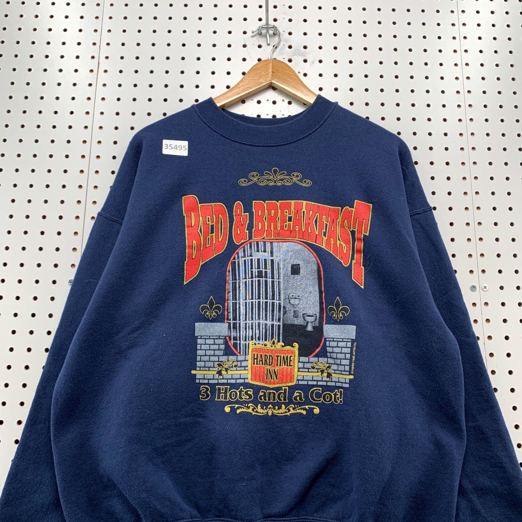 Fruit Of The Loom VINTAGE Hard Time INN Sweatshirt Mens XL Blue Crewneck 90s Prison USA Fruit of the Loom Sweatshirt Mens XL Blue 90s Size US XL / EU 56 / 4 - 5 Thumbnail