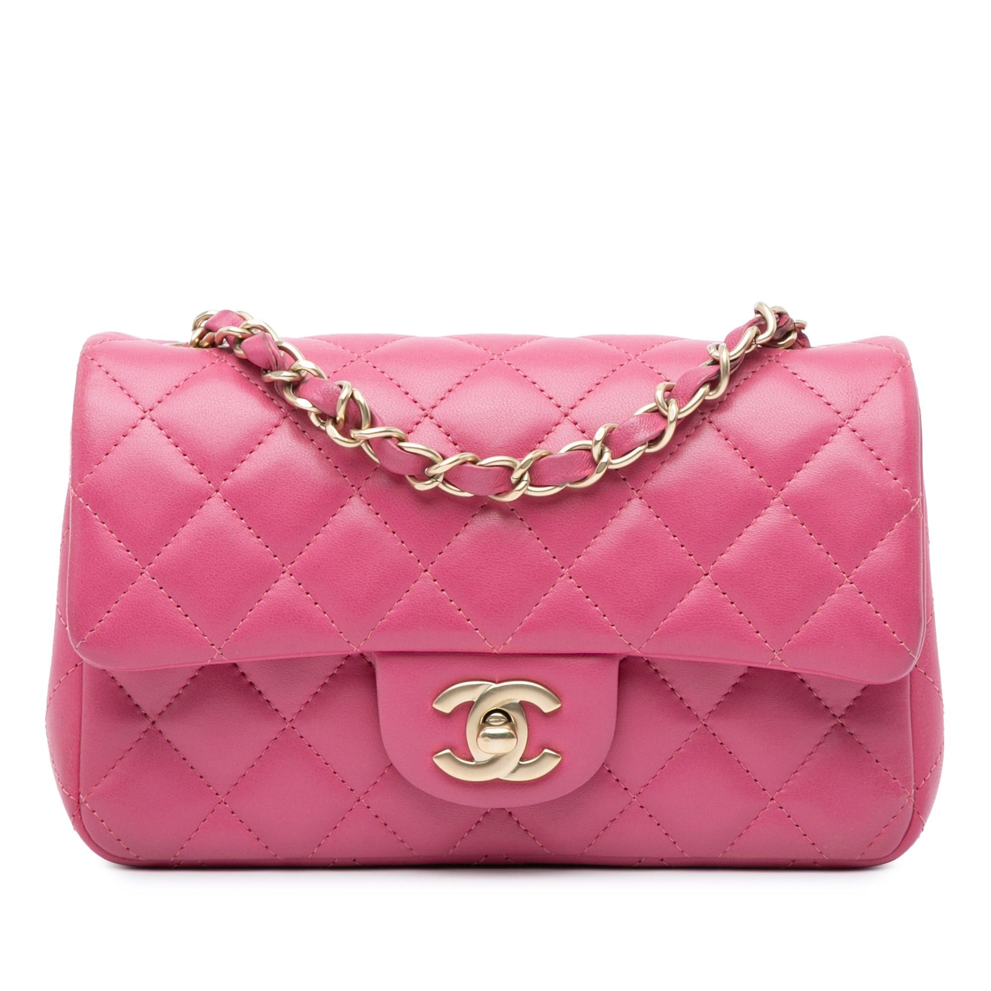 Chanel Chanel Mini Rectangular Classic Lambskin Single Flap Pink Size ONE SIZE - 1 Thumbnail