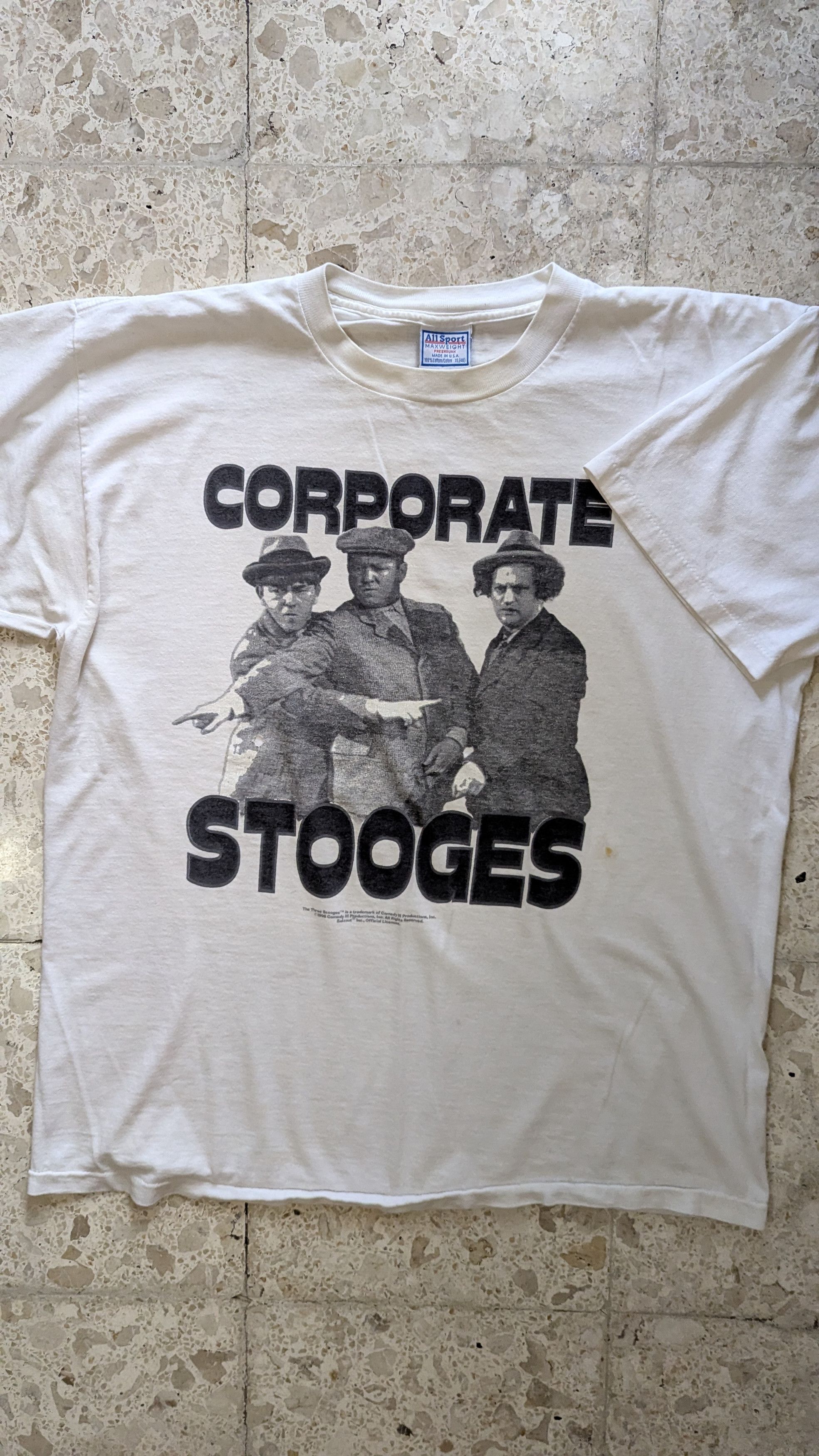 Vintage Vintage 90s The Three Stooges - Corporate Stooges movie Size US XL / EU 56 / 4 - 2 Thumbnail
