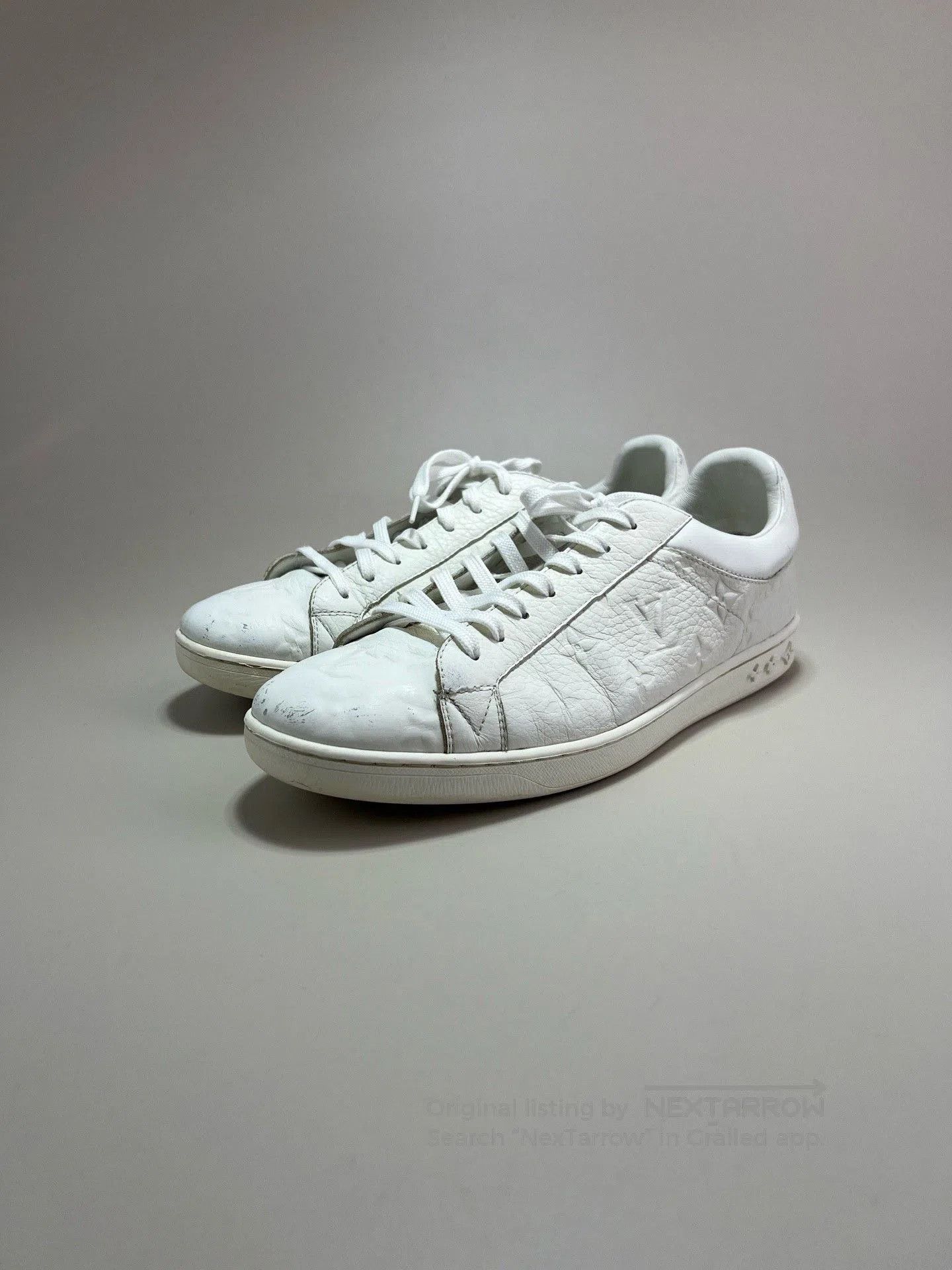 Louis Vuitton Louis Vuitton White Embossed Logo Low-top Sneakers. Size US 9 / EU 42 - 1 Thumbnail