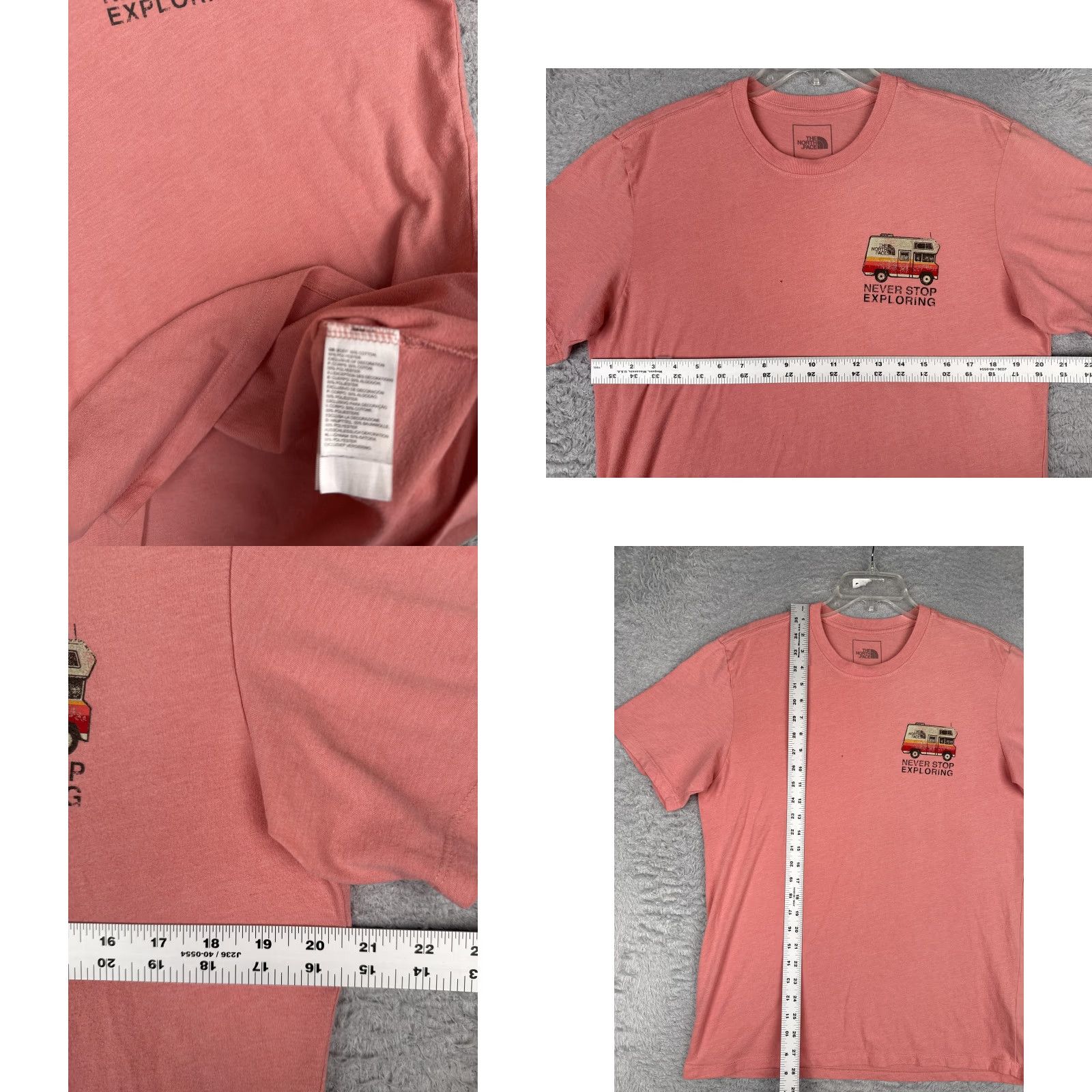 The North Face The North Face Shirt Mens Medium Pink RV Never Stop Exploring Graphic Crew Neck Short Sleeve Tee Size US M / EU 48-50 / 2 - 8 Thumbnail