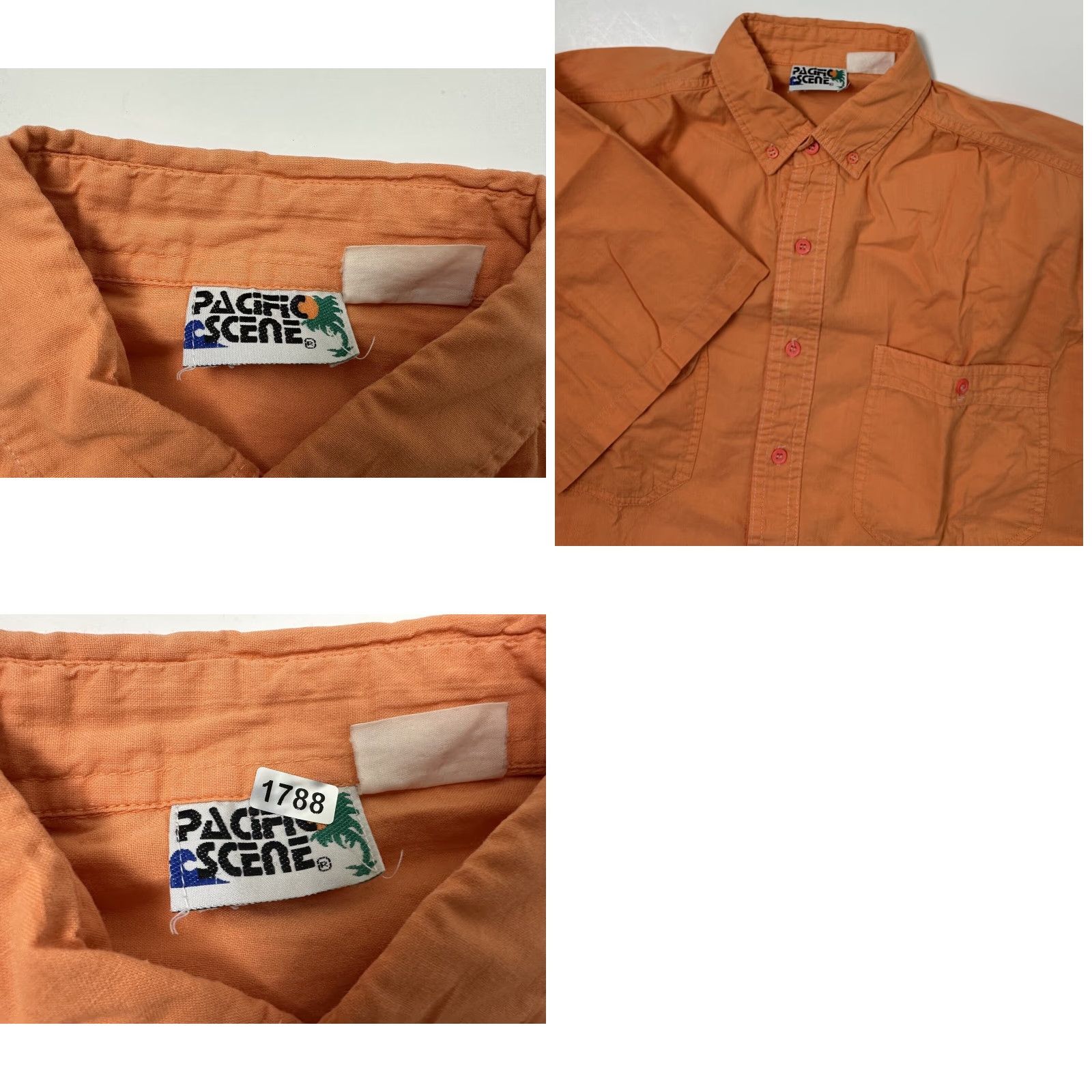 Vintage VINTAGE Pacific Scene Shirt Men L Orange Button-Up Short Sleeve 90s Casual Size US L / EU 52-54 / 3 - 10 Thumbnail