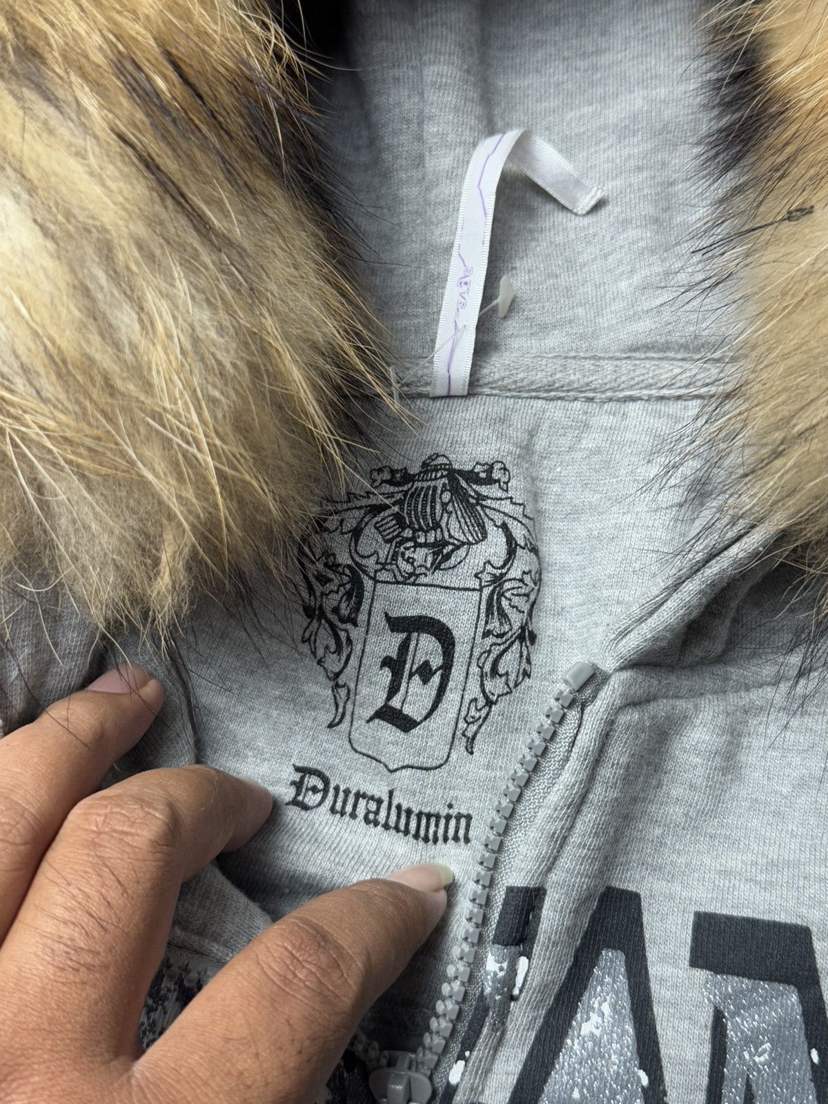 If Six Was Nine × Japanese Brand × Le Grande Bleu (L.G.B.) Fur Hoodie Poem Duralumin Japanese Brand Size US L / EU 52-54 / 3 - 7 Thumbnail