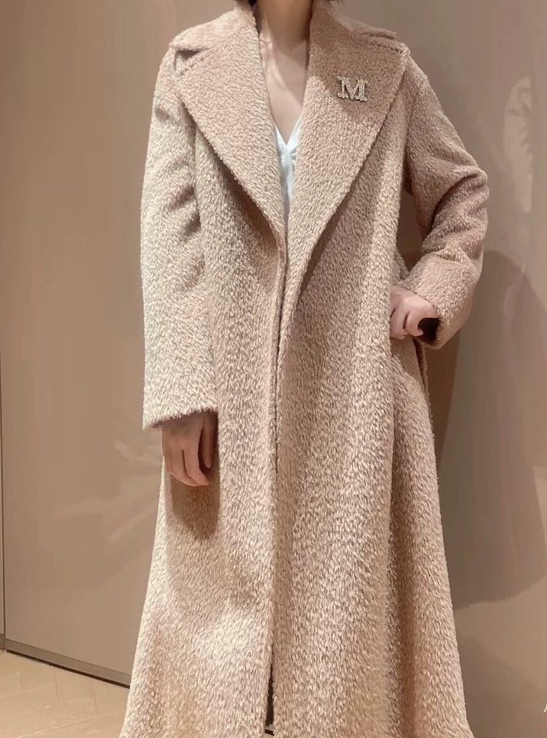 Other MaxMara Alpaca Wool Long Coat with Brooch-2508 Size US L / EU 52-54 / 3 - 4 Thumbnail