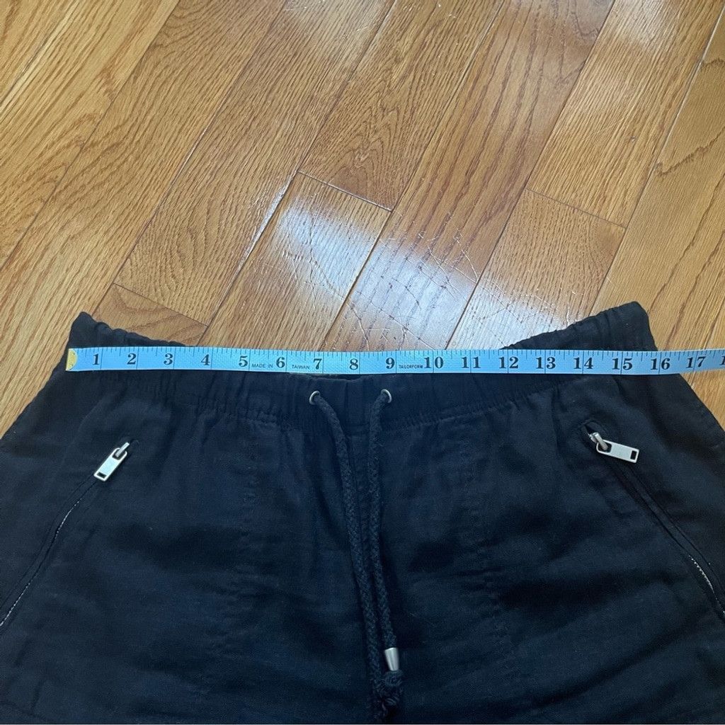 BLANKNYC BLANK NYC Black Linen Shorts front zipper pockets Sz 30 Size 42" / US 20 - 5 Thumbnail