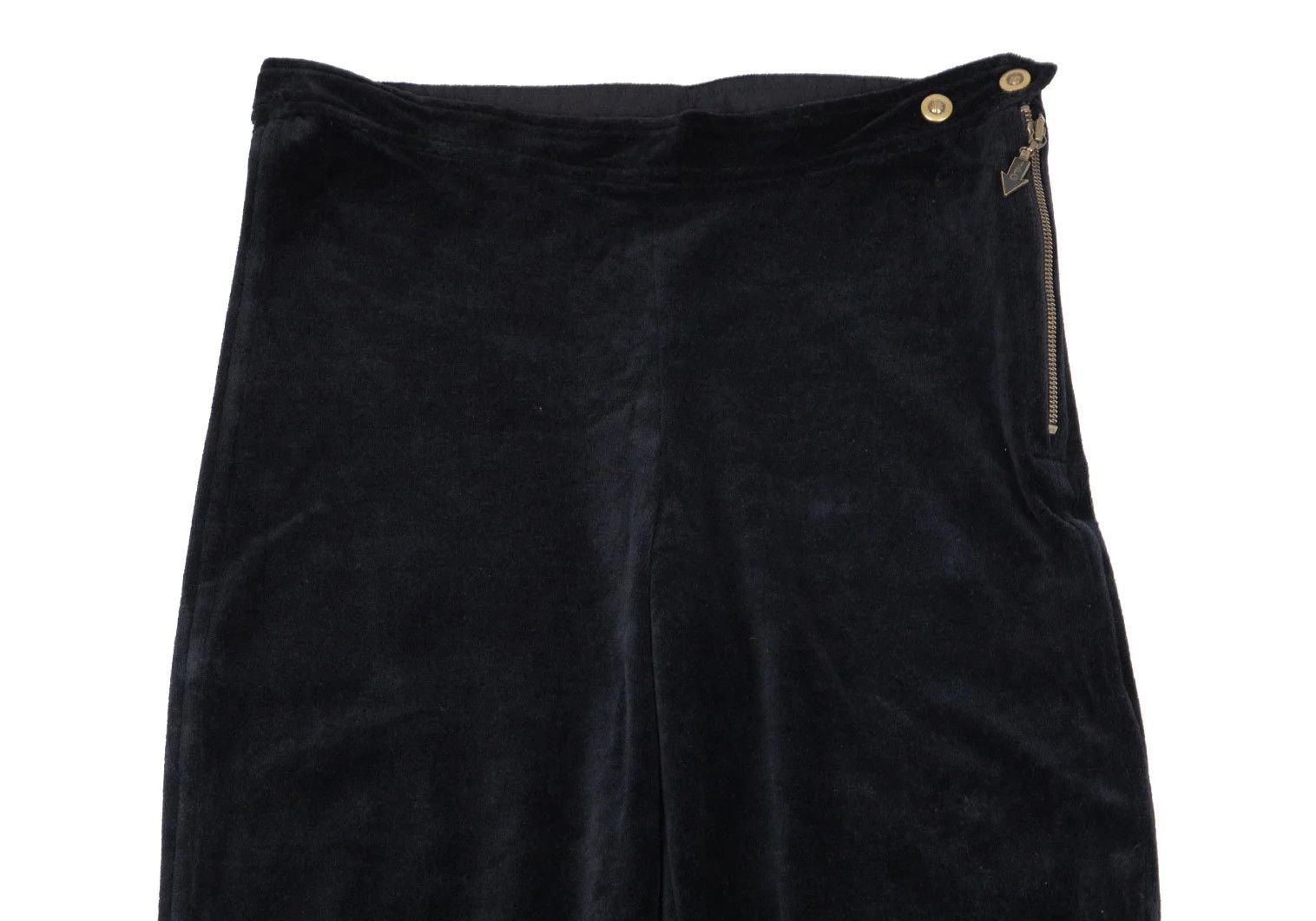 Jean Paul Gaultier Velvet Pile Side-Opening Pants in Black, Size 48 Size US 32 / EU 48 - 2 Thumbnail