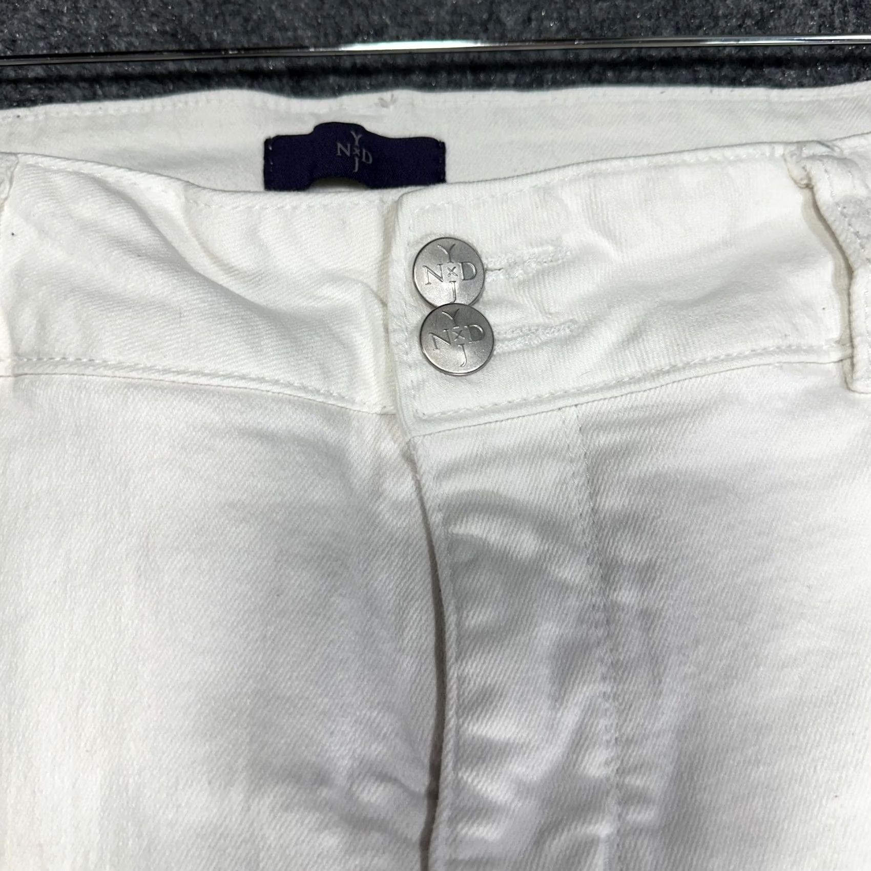 NYDJ NYDJ Womens Size 6 White Cotton Blend Stretch Crop Button Jeans Size 28" / US 6 / IT 42 - 5 Thumbnail