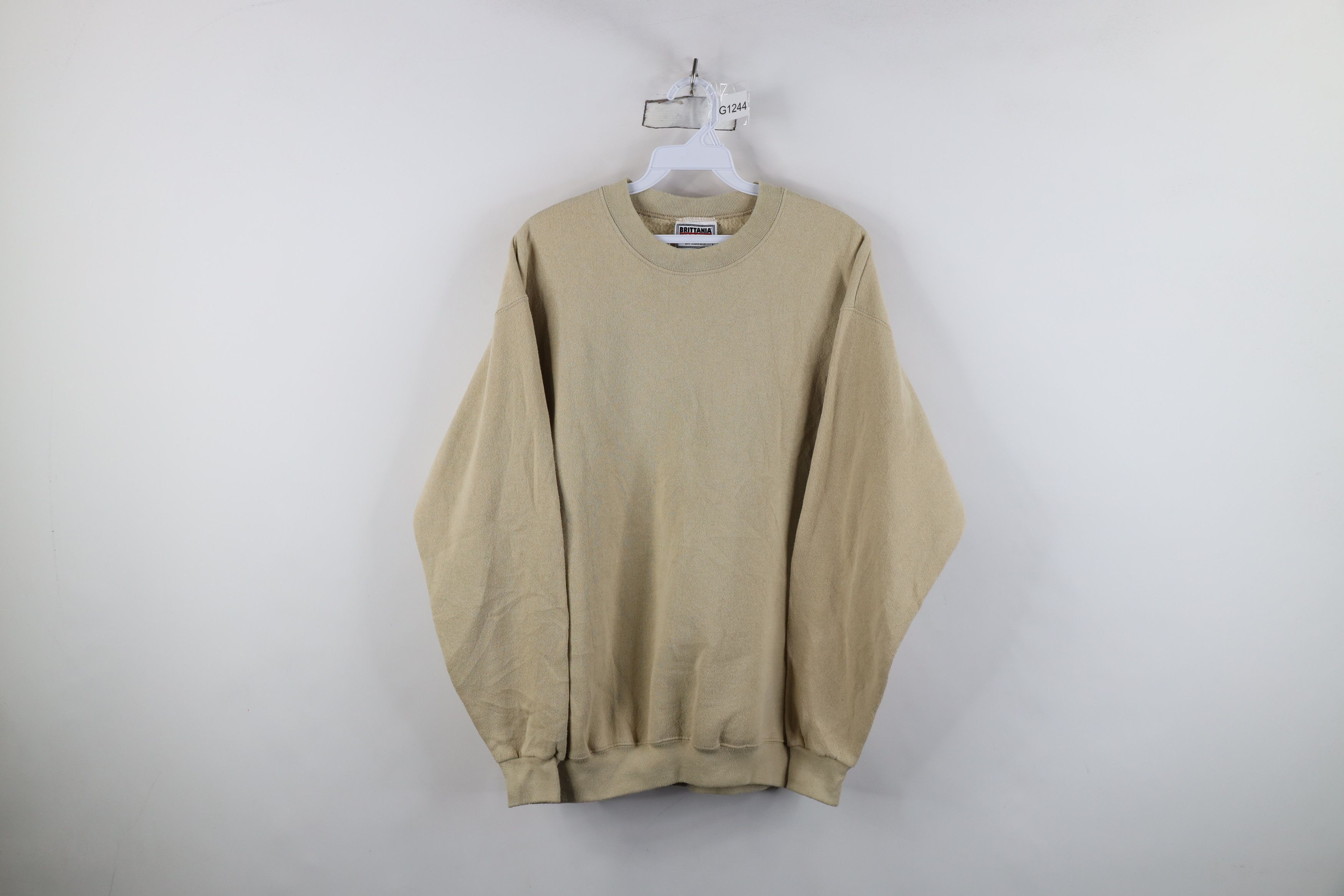 Levi's Vintage 90s Levis Faded Blank Crewneck Sweatshirt Beige USA Size US M / EU 48-50 / 2 - 1 Thumbnail