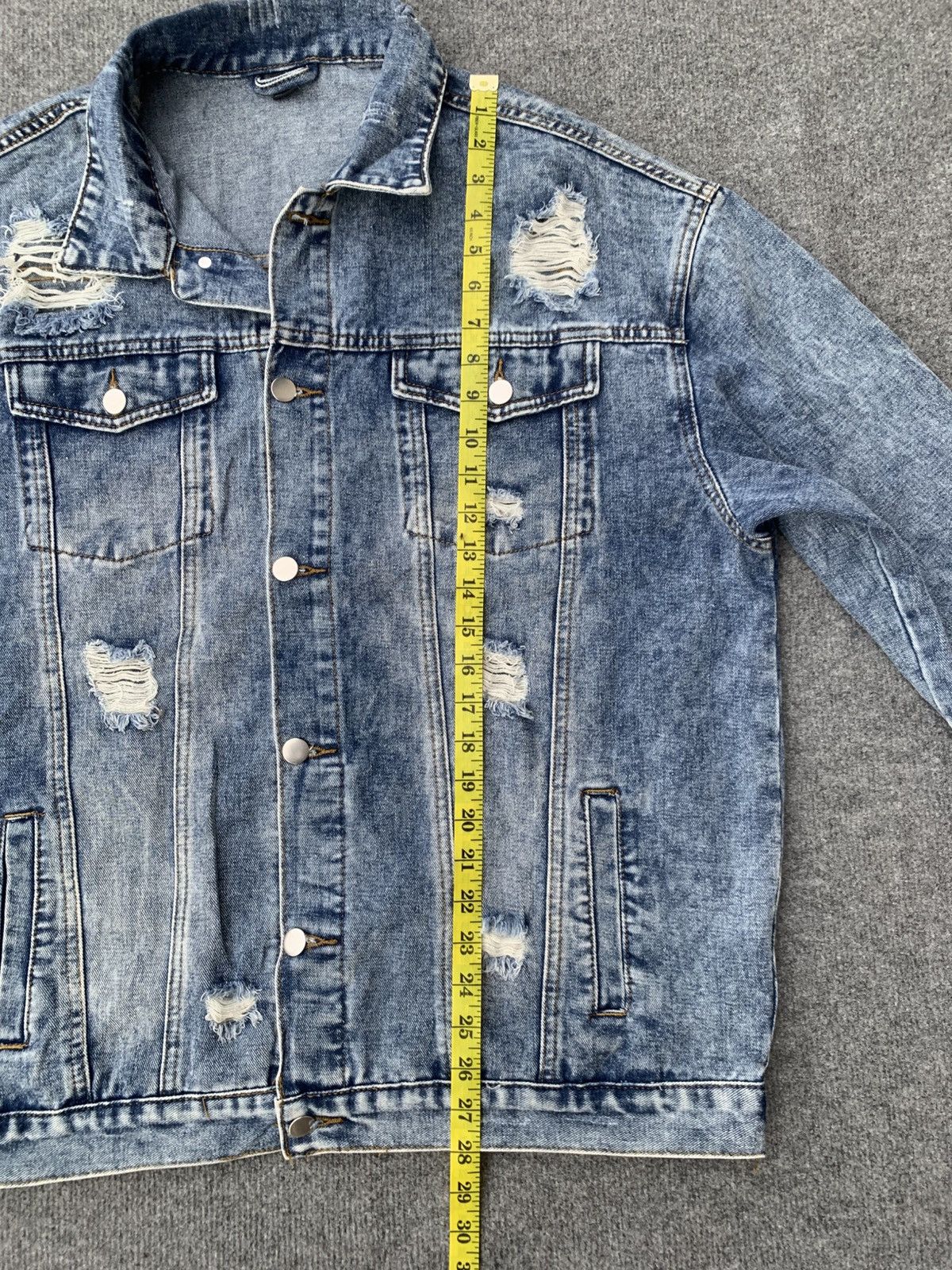 Beauty Beast Distressed Manfinity denim jacket. Size US L / EU 52-54 / 3 - 5 Thumbnail