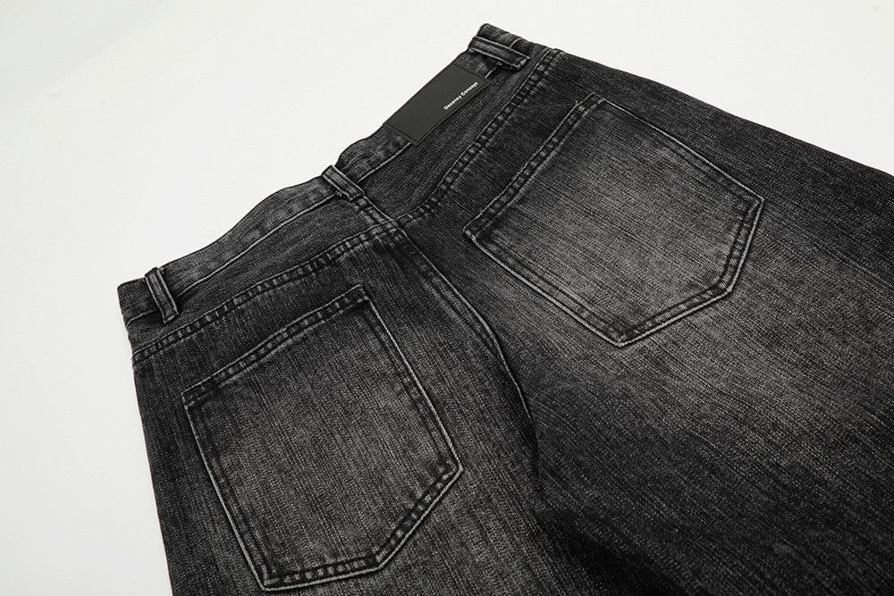 Vintage American retro black bamboo-pattern curved jeans for men Size US 32 / EU 48 - 5 Thumbnail