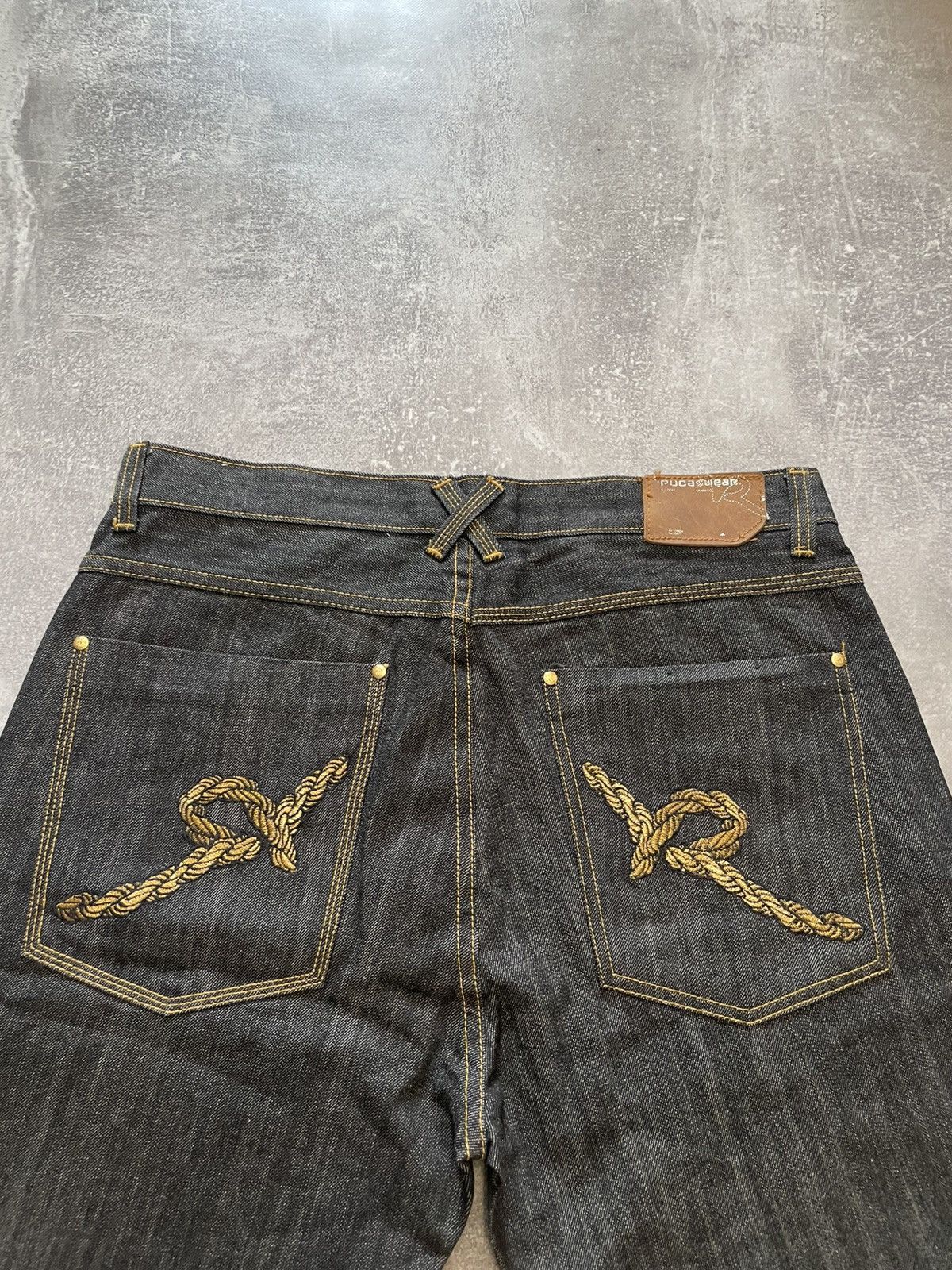 Rocawear × Vintage Vintage Rocawear Embroidered Logo Baggy Denim Shorts Size US 38 / EU 54 - 12 Thumbnail