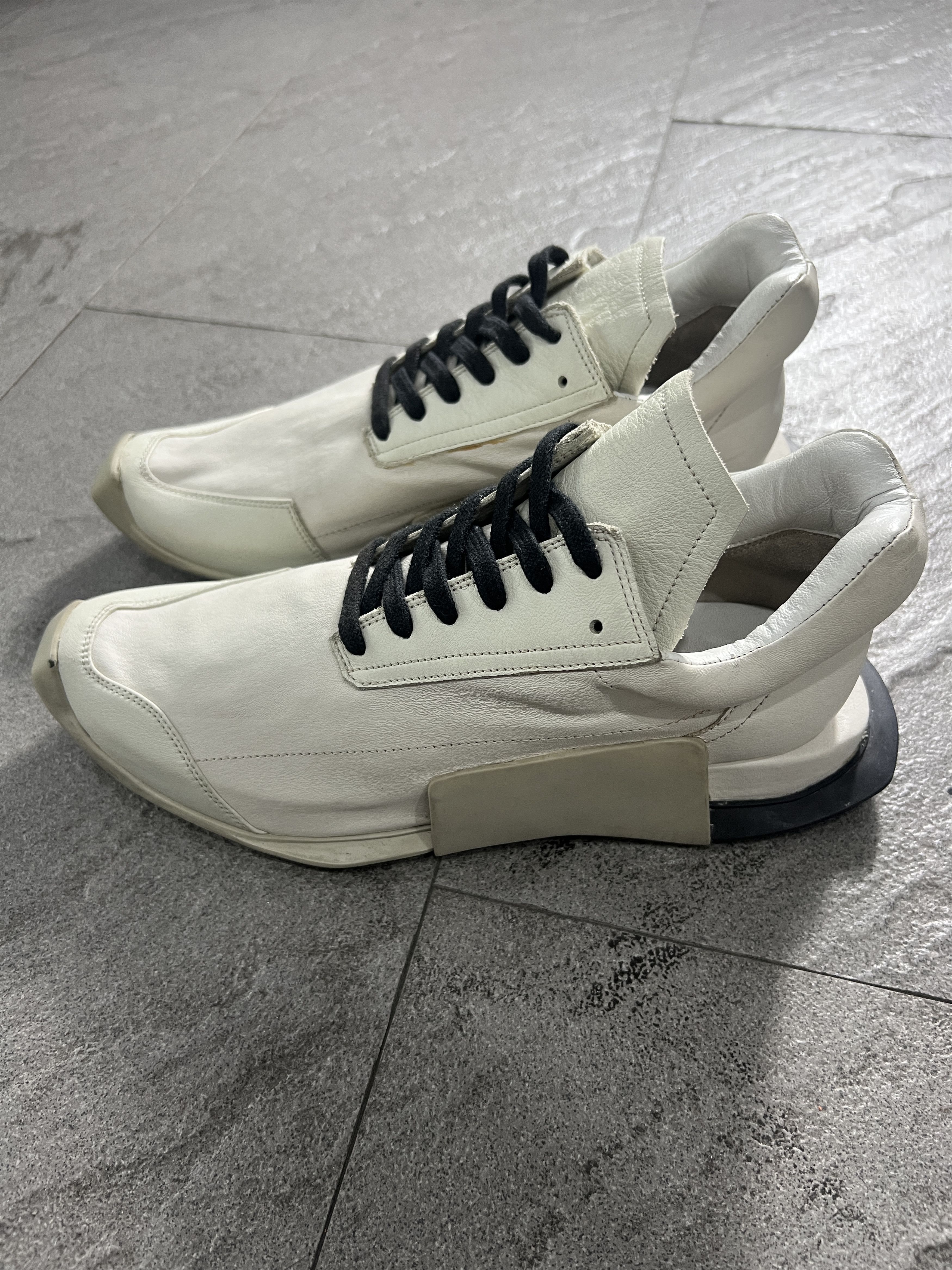 Adidas × Rick Owens Rick Owens x Adidas Level Runner White Leather EU42 Size US 8.5 / EU 41-42 - 2 Thumbnail