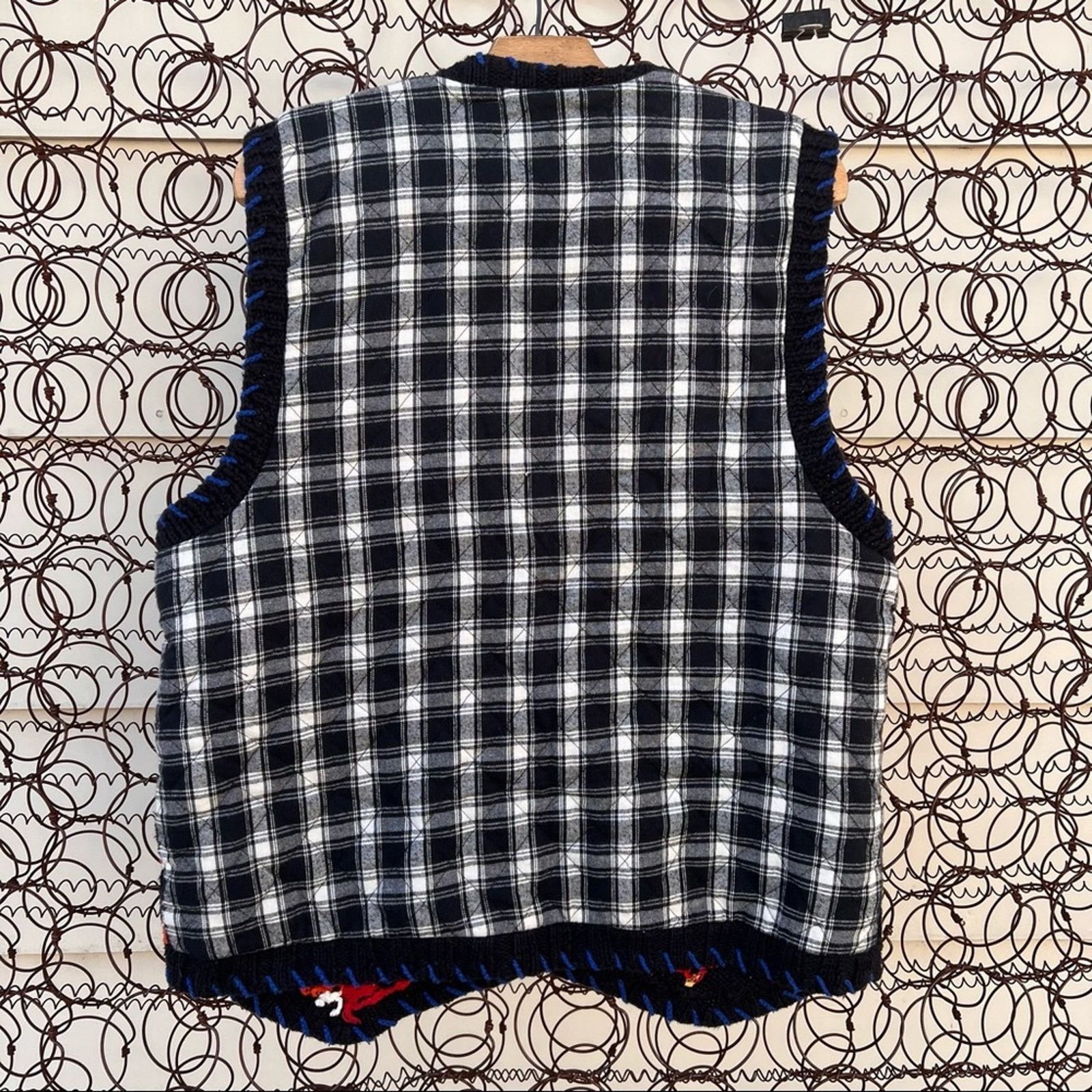 Vintage Vintage 90s funky patchwork sampler knit sweater vest Size M / US 6-8 / IT 42-44 - 2 Thumbnail