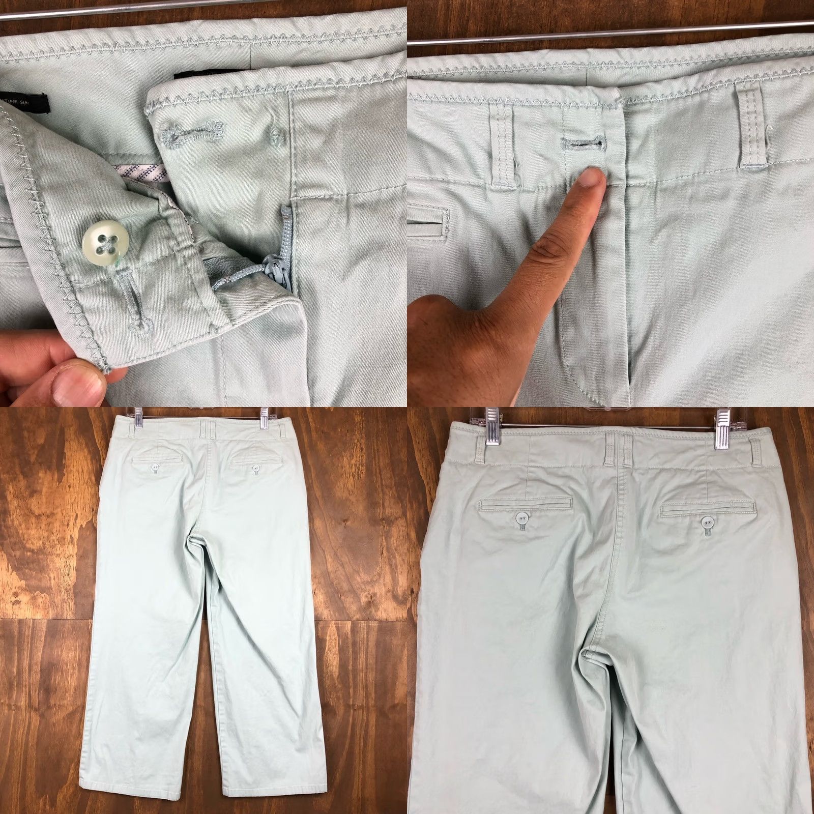Talbots Talbots Womens Pants Capris Pastel Green Signature Slim Mid Rise 10 Stretch Straight 24in Inseam Front Pleated Workwear Casual Mens? Womens Size 24" / US 00 / IT 34 - 8 Thumbnail