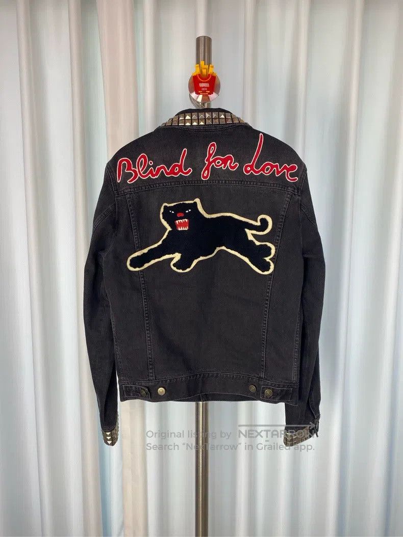Gucci Gucci Black Panther Embroidery Riveted Denim Jacket Size US S / EU 44-46 / 1 - 2 Thumbnail