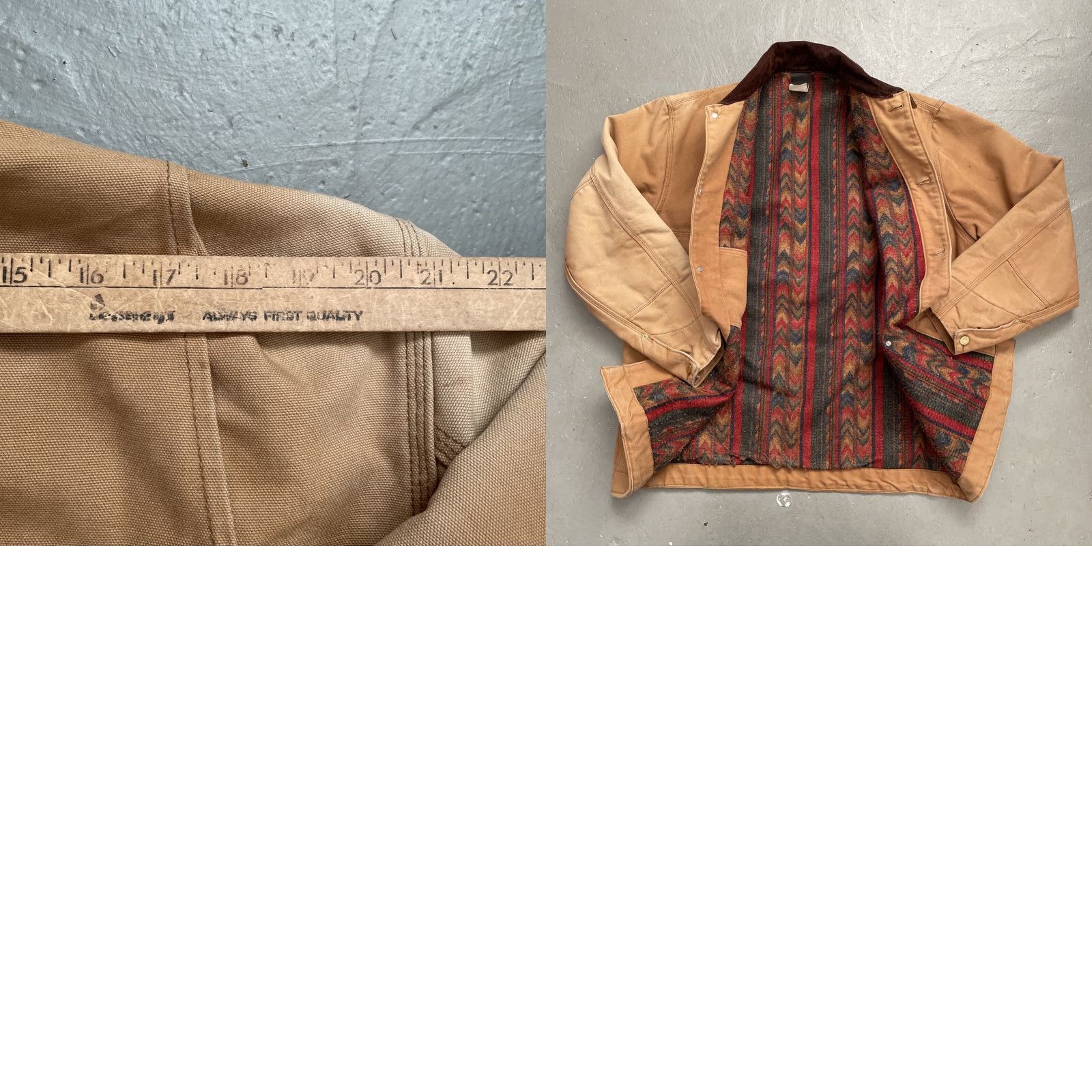 Vintage VINTAGE Lapco Canvas Southwestern Blanket Lined Chore Work Jacket 42R Brown USA 80s 90s? Unisex Adults Jacket Mens Womens Size US XS / EU 42 / 0 - 9 Thumbnail