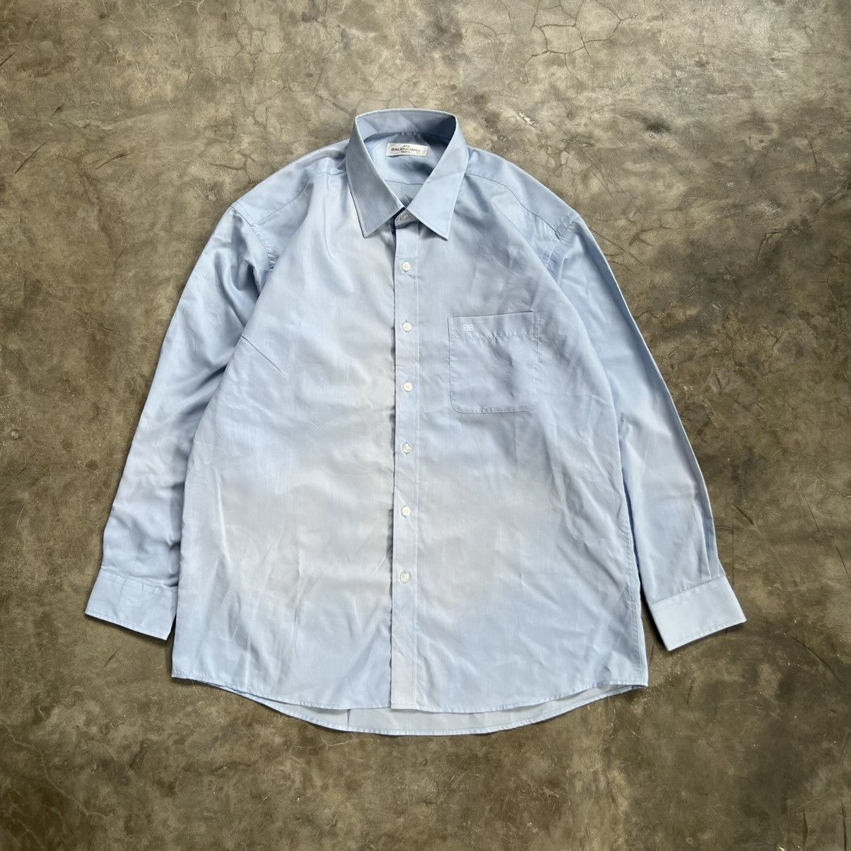Balenciaga 90s Balenciaga Long Sleeve Button up Shirt Size US XL / EU 56 / 4 - 1 Thumbnail