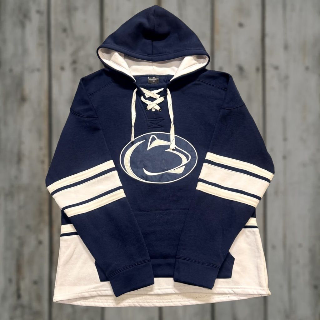 Vintage Colosseum Hoodie Men XL Pullover Blue Penn State Nittany Lions Lace Distressed Nittany Lions Football Size US XL / EU 56 / 4 - 1 Thumbnail