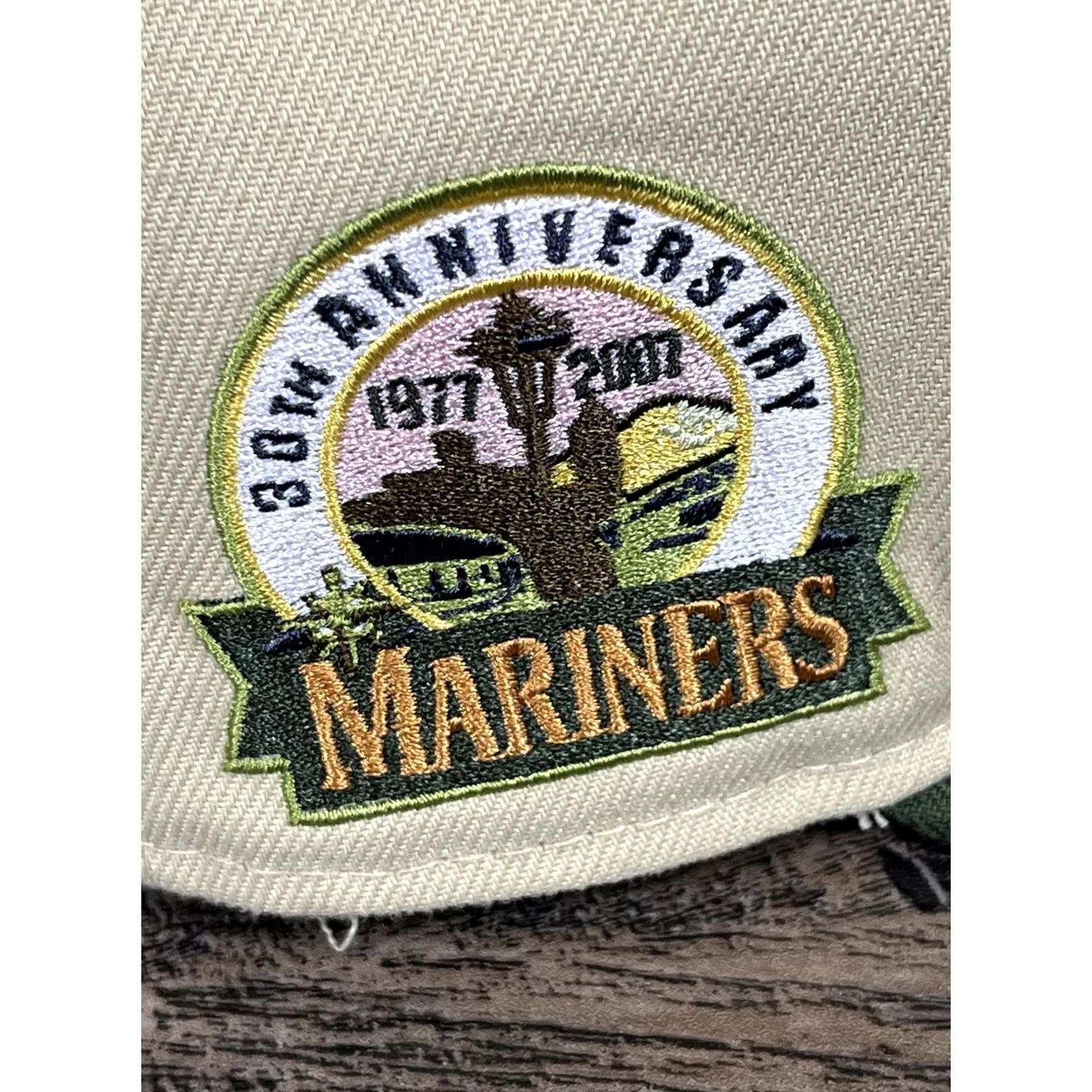 Vintage Seattle Mariners 30th Anniversary 59Fifty Fitted Hat 7 1/2 Baseball Cap Men Blue 59Fifty Marine Slauson Hat Size ONE SIZE - 3 Thumbnail