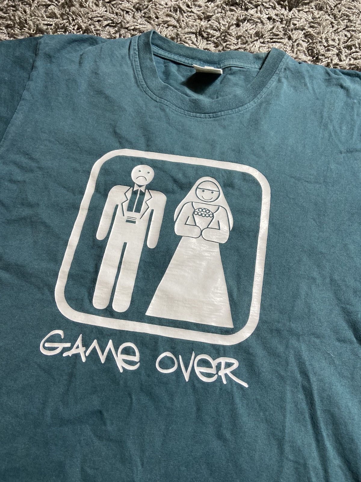 Vintage “GAME OVER” MARRIED HUMOR VINTAGE Y2K COTTON T-SHIRT Size US S / EU 44-46 / 1 - 2 Thumbnail