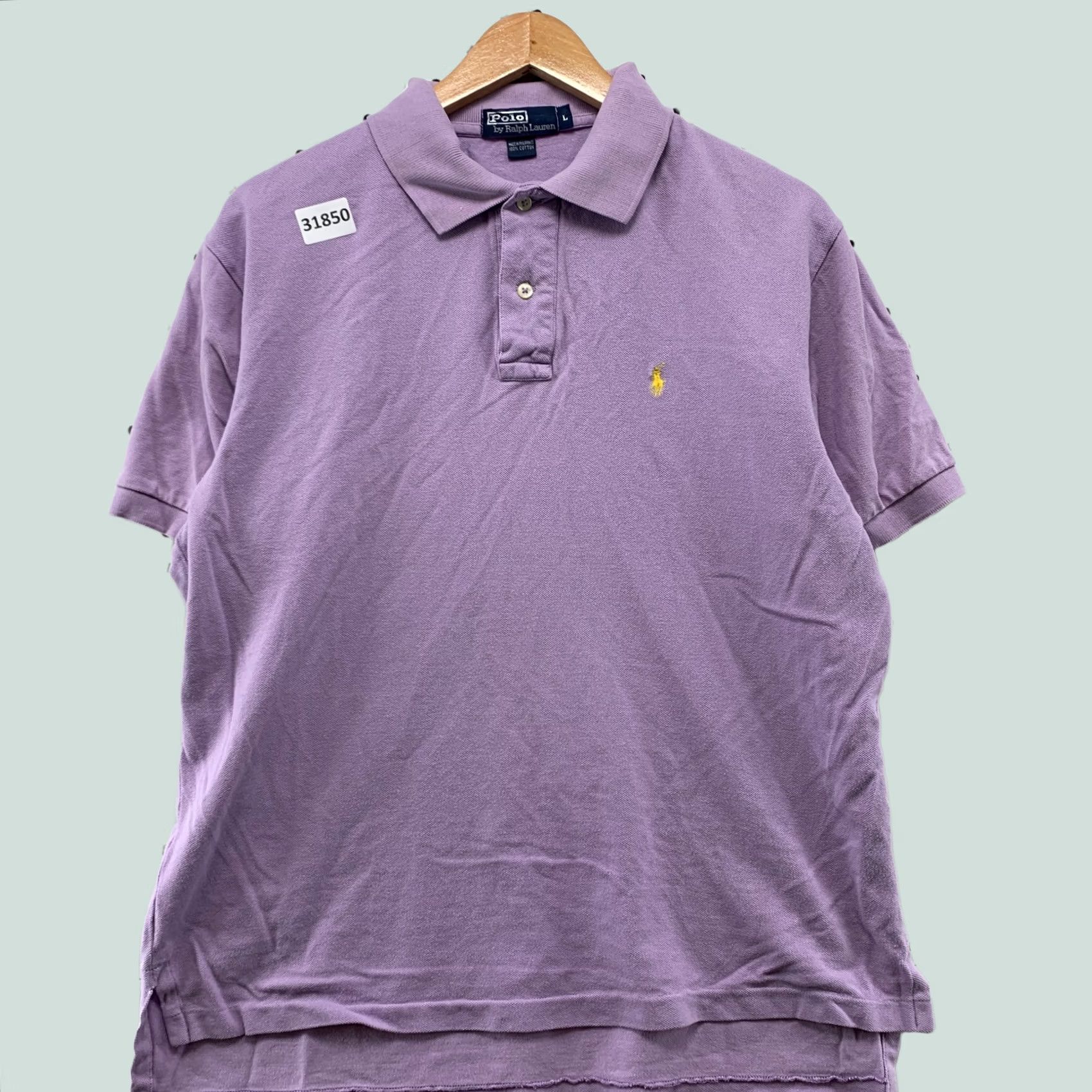 Ralph Lauren Ralph Lauren Polo Shirt Men L Purple Yellow Pony Collared Short Sleeve Size US L / EU 52-54 / 3 - 1 Thumbnail
