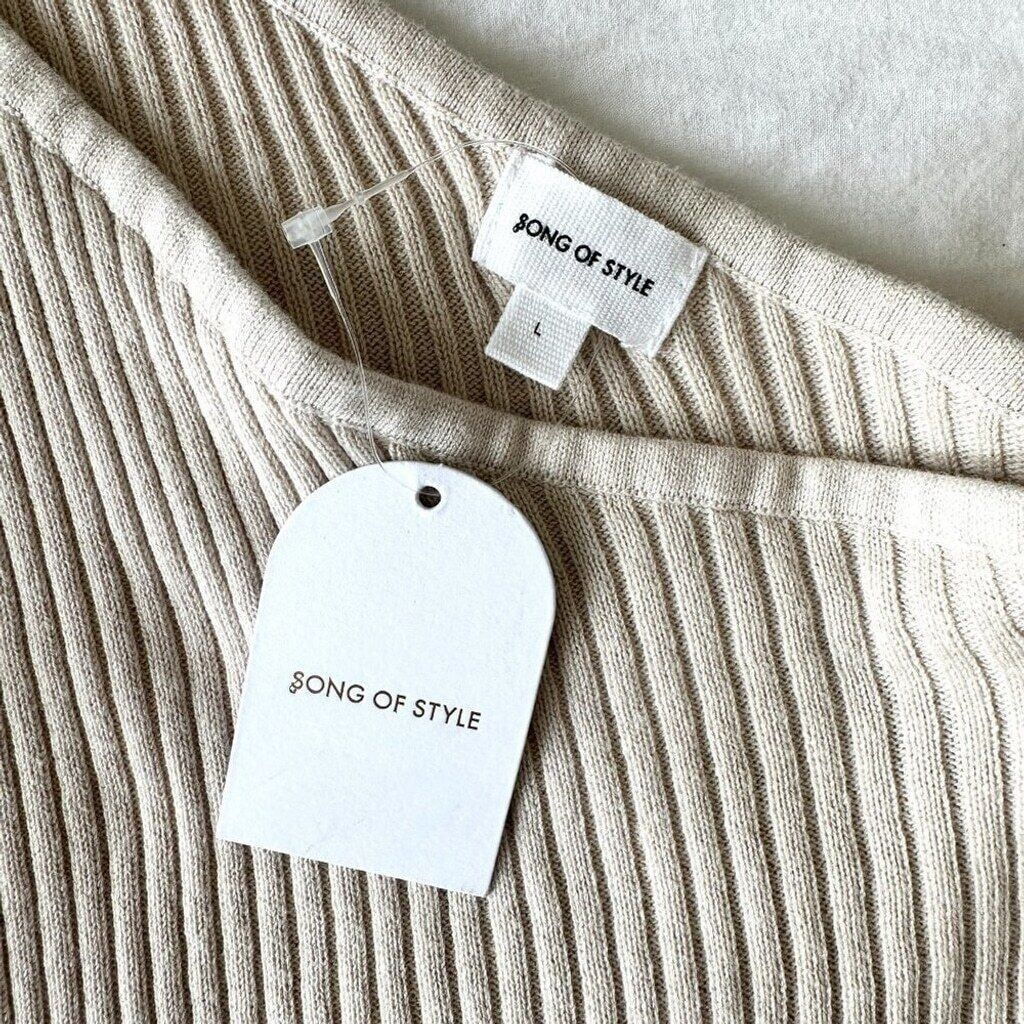 REVOLVE Silk Ivory Twist Sweater | Revolve Shae One Sleeve | Large Size L / US 10 / IT 46 - 9 Thumbnail