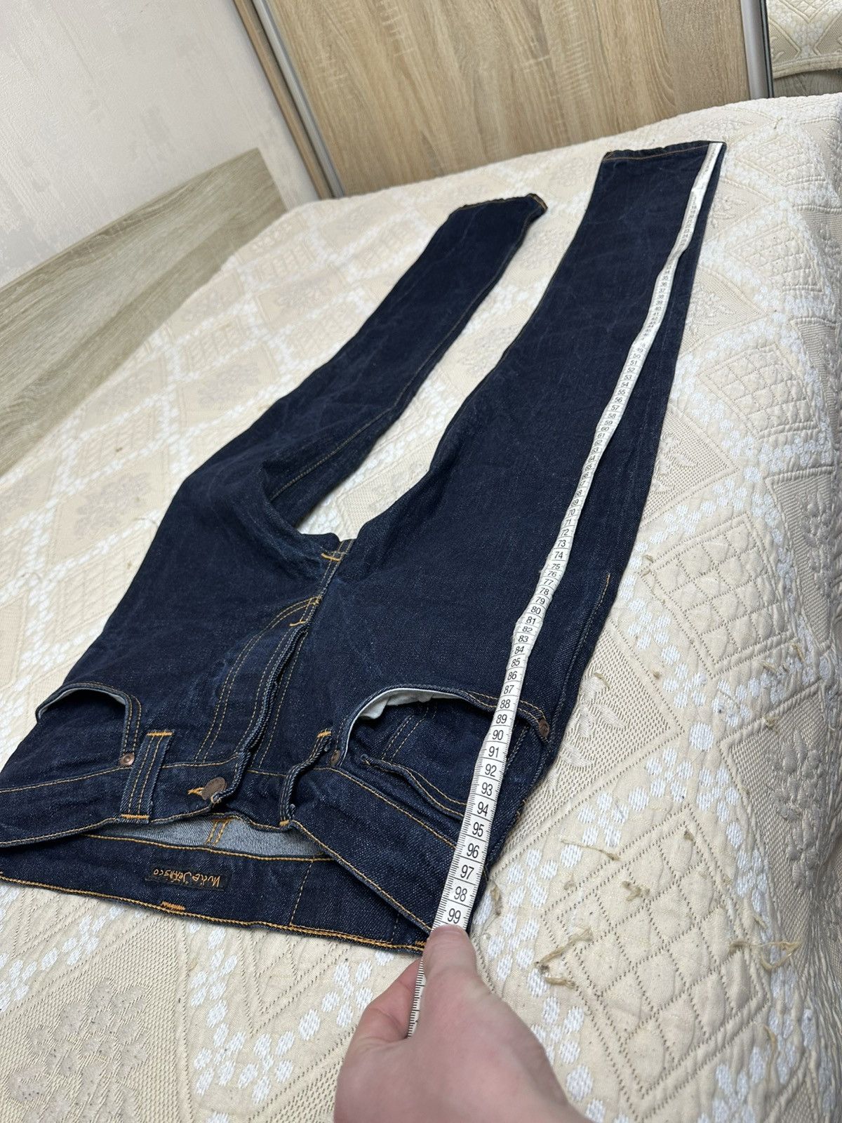 Nudie Jeans 🔥 Nudie Grim Tim Vintage Slim Fit Navy Jeans Denim Pants Size US 32 / EU 48 - 12 Thumbnail