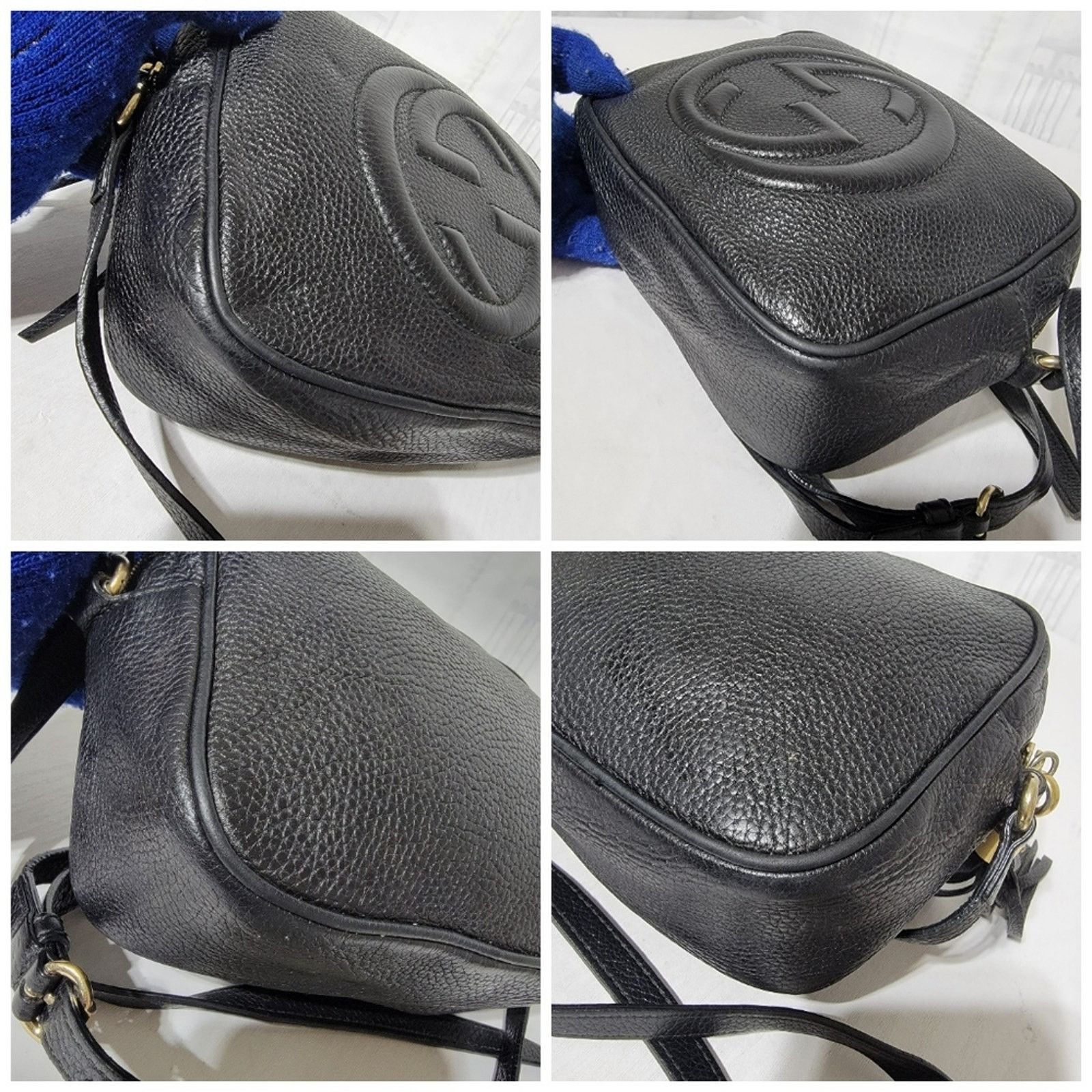 Gucci Authentic GUCCI Pebbled Calfskin Small Soho Disco Bag Black Size ONE SIZE - 12 Thumbnail