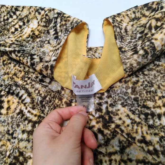 Vintage Tanjay Petites PL Short Sleeve V Neck Summer Top Blouse Size M / US 6-8 / IT 42-44 - 4 Thumbnail