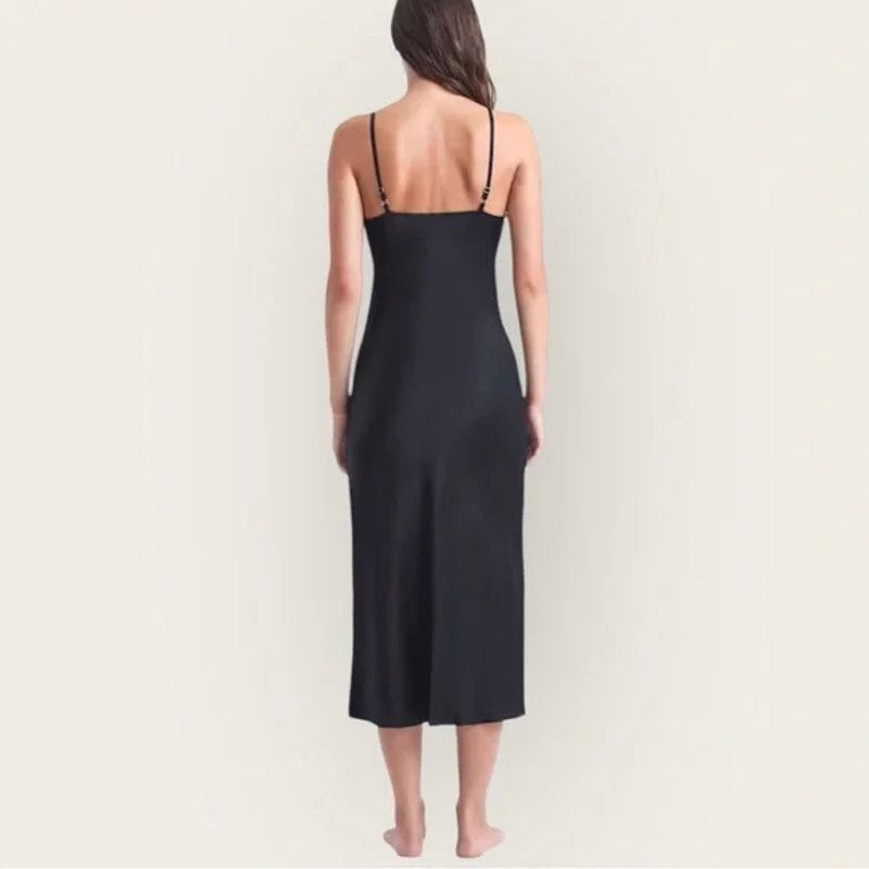 Sleeper NWT Sleeper Boheme black midi slip dress feather trim Size XS / US 0-2 / IT 36-38 - 4 Thumbnail
