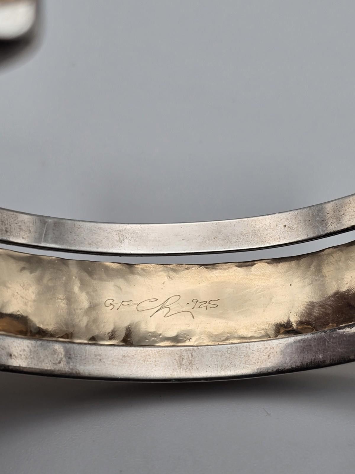Studio D'Artisan Artisan Cuff Bracelet Signed Sterling Silver & 14k GF Heavy Size ONE SIZE - 4 Thumbnail