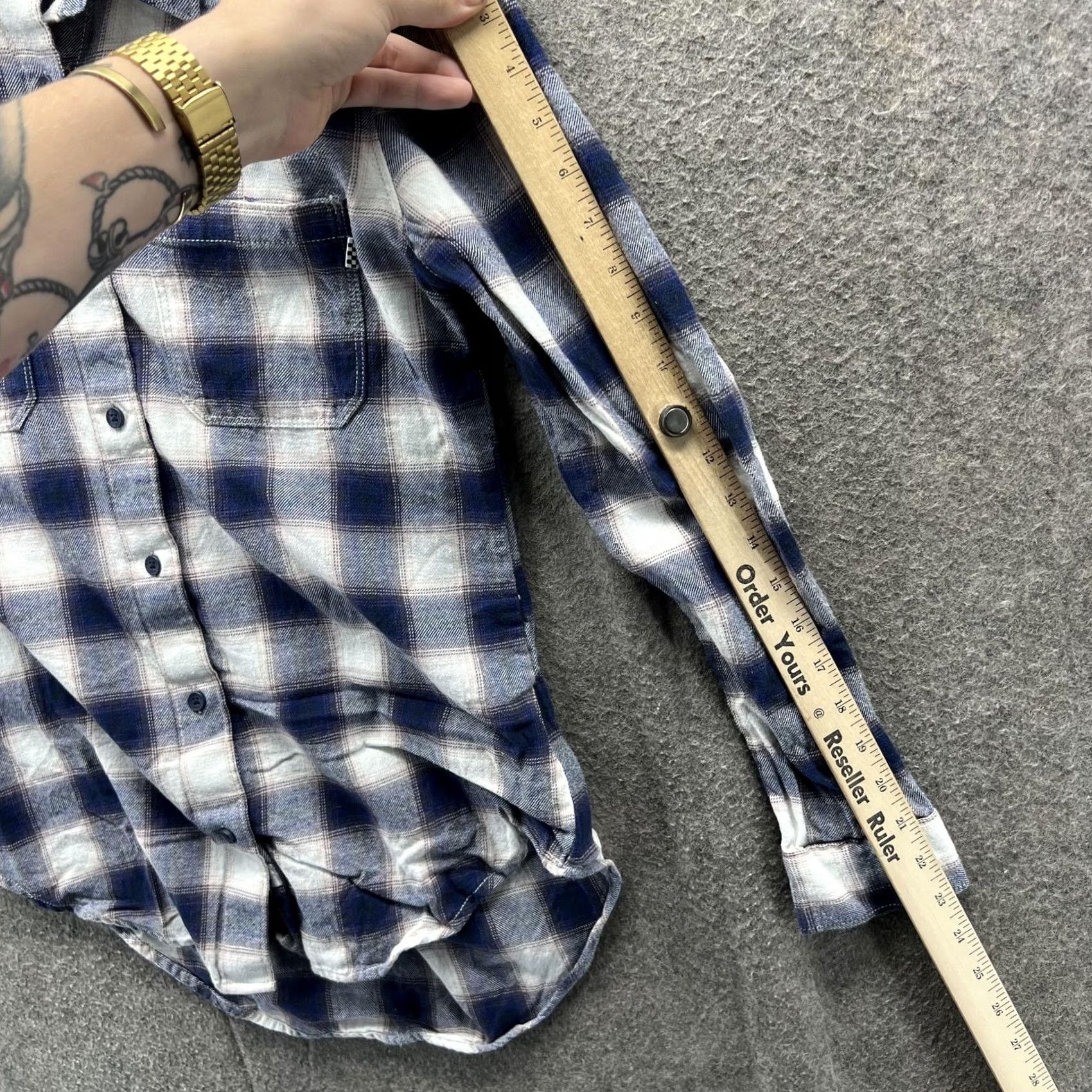 Vans VANS Shirt Womens XS Blue White Plaid Flannel Button-Down Long Sleeve Casual Size XS / US 0-2 / IT 36-38 - 7 Thumbnail