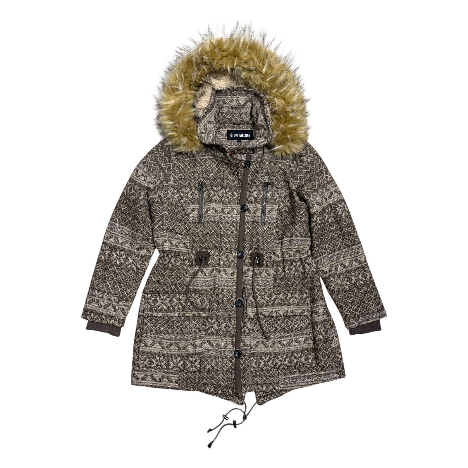 Steve Madden STEVE MADDEN Faux Fur Wool Winter Parka Jacket Coat Medium Size M / US 6-8 / IT 42-44 - 1 Thumbnail