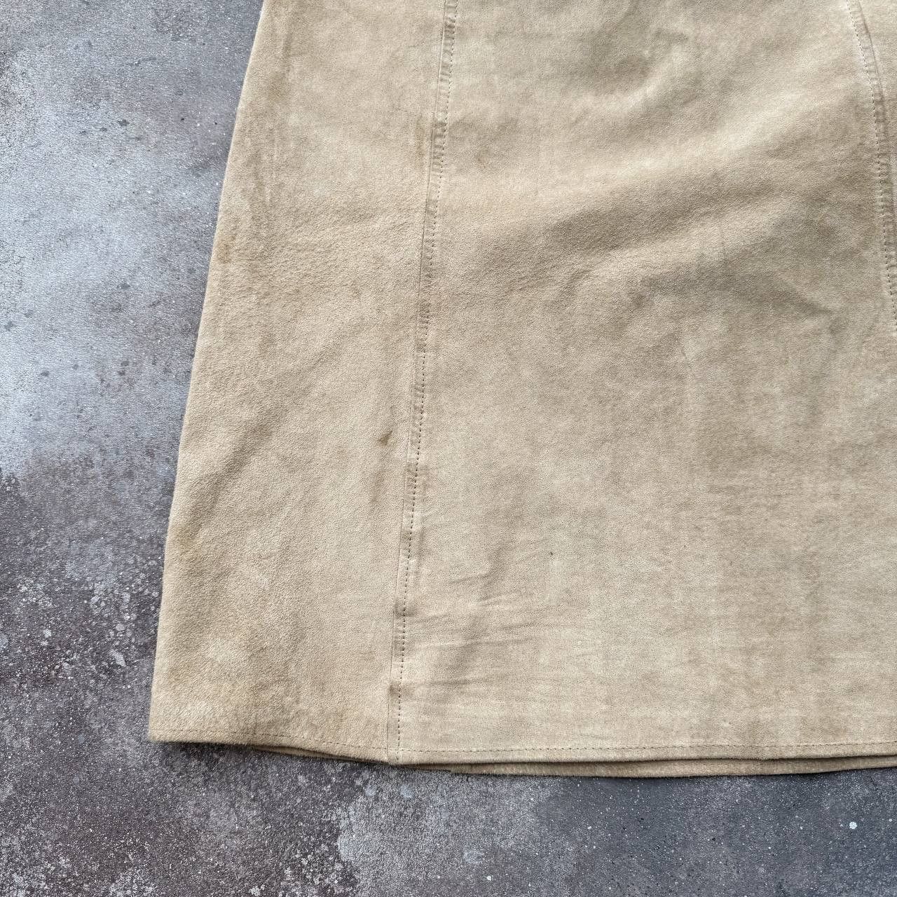 Hysteric Glamour × Vintage Morgan De Toi Vintage 2000's Y2K Suede Leather Midi Skirt Size 29" - 7 Thumbnail